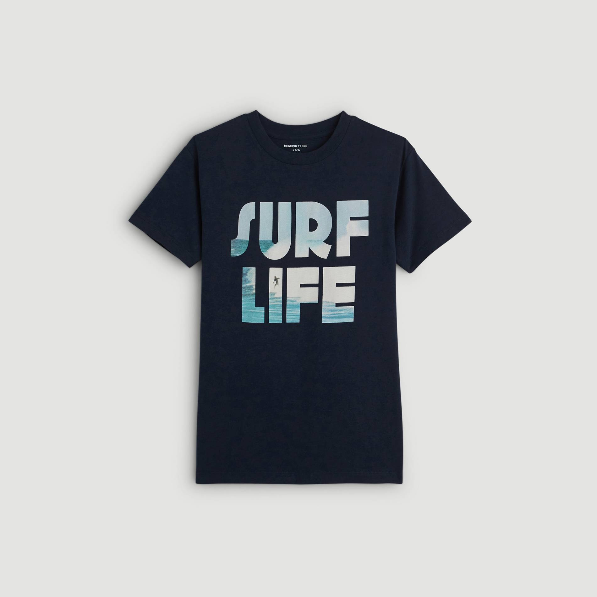 T-shirt manches courtes imprime, Bleu marine, large image number 1