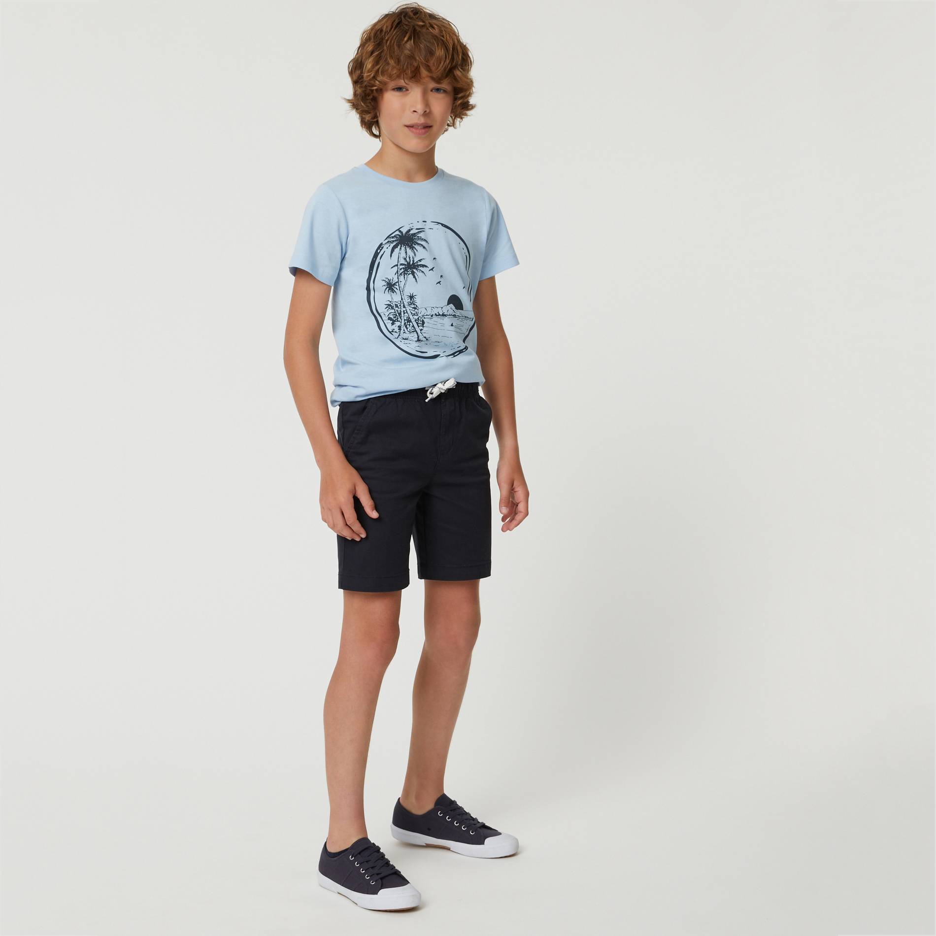 Bermuda twill elastique, Bleu marine, large image number 0