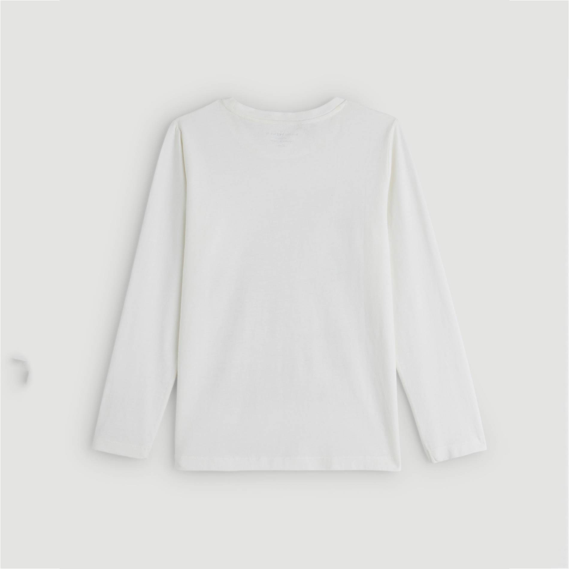 T-shirt manches longues imprime en coton BIO, Ecru, large image number 2.0