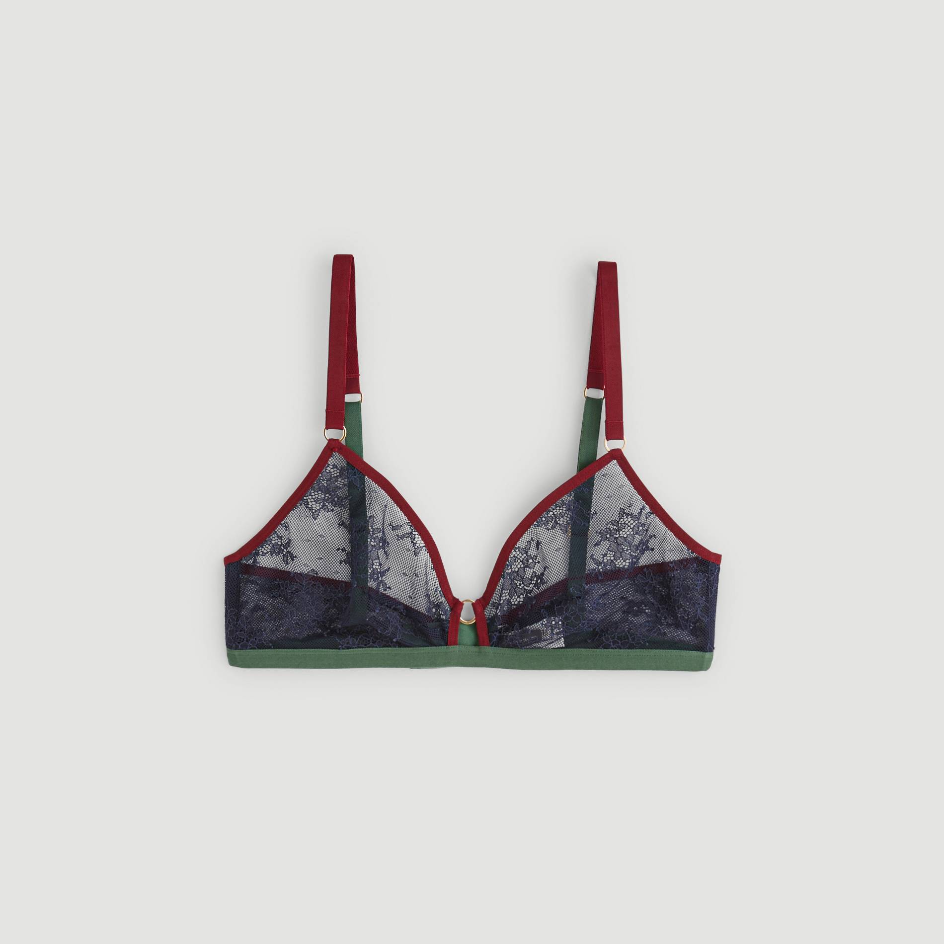Triangle en dentelle et elasthanne, Indigo, large image number 2