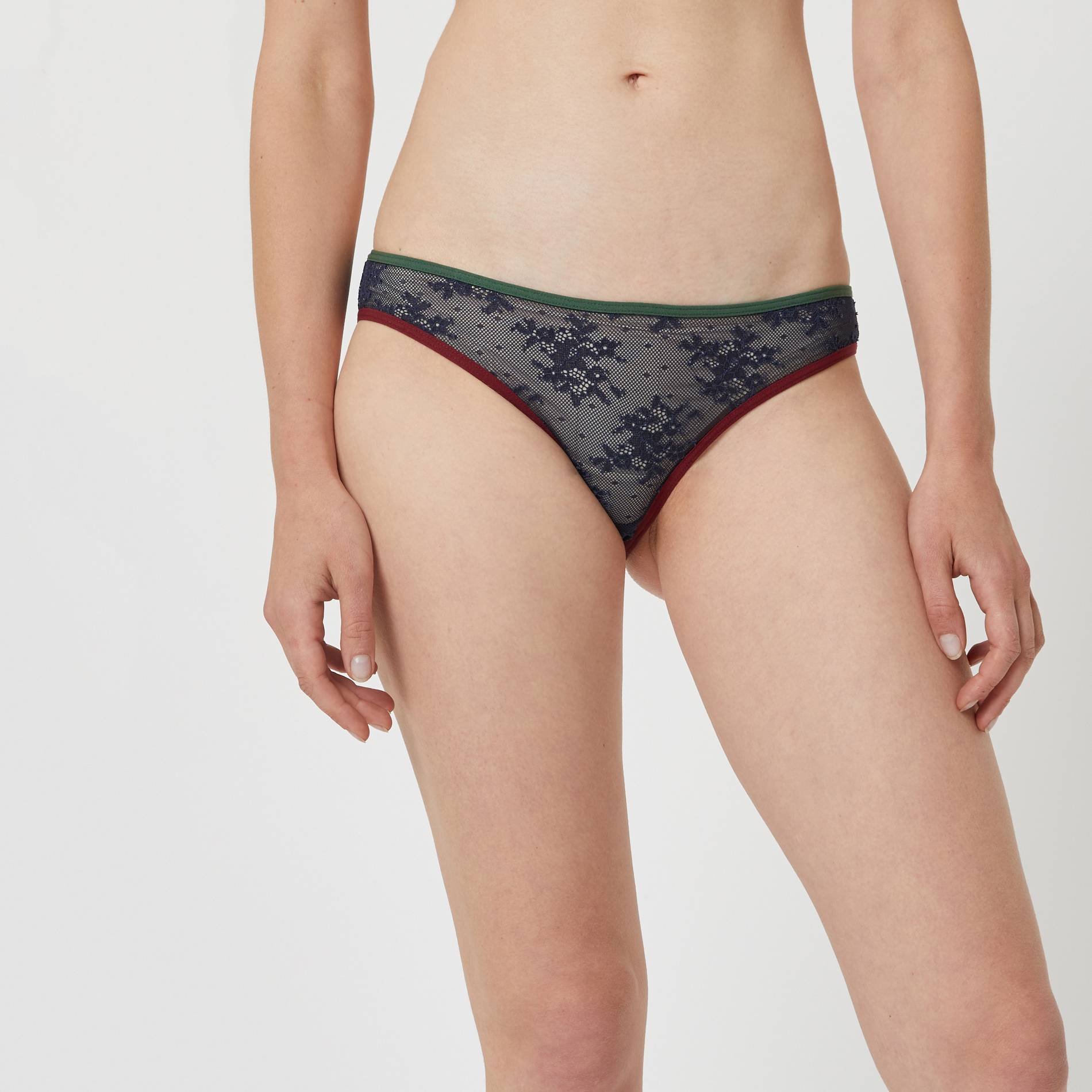 Culotte en dentelle et elasthanne, Indigo, large image number 0