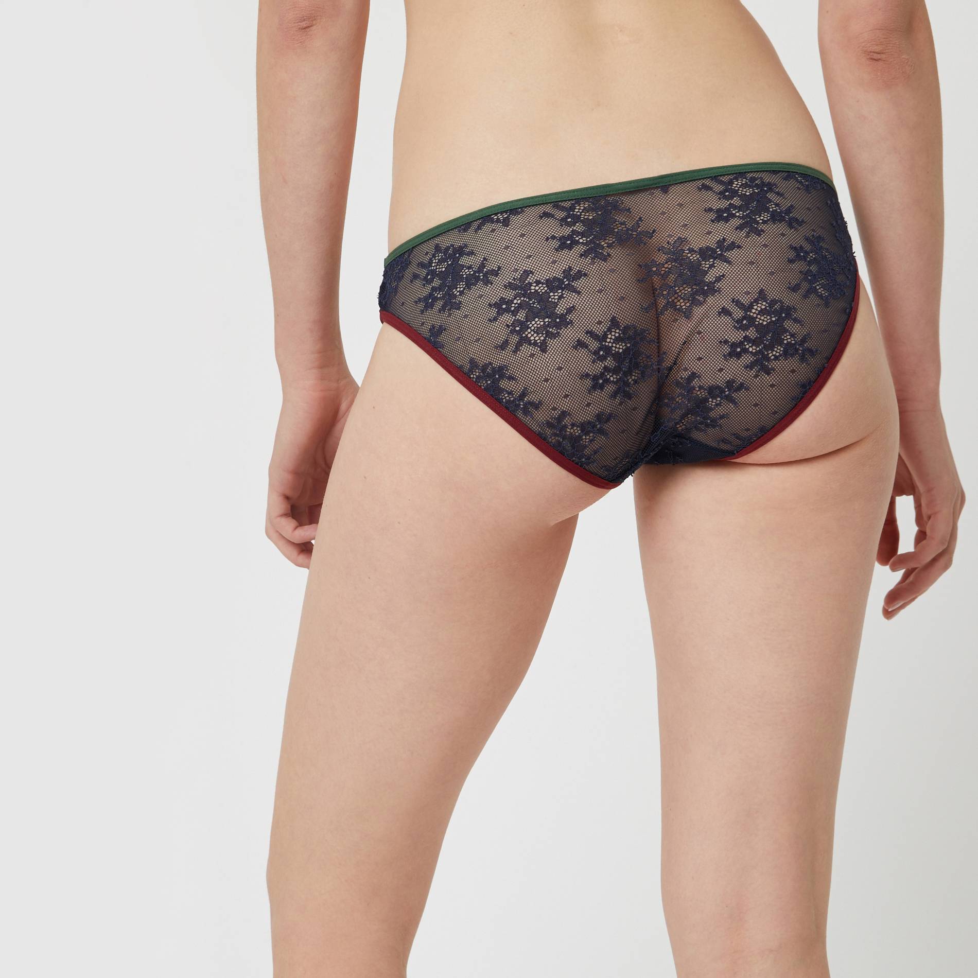 Culotte en dentelle et elasthanne, Indigo, large image number 1