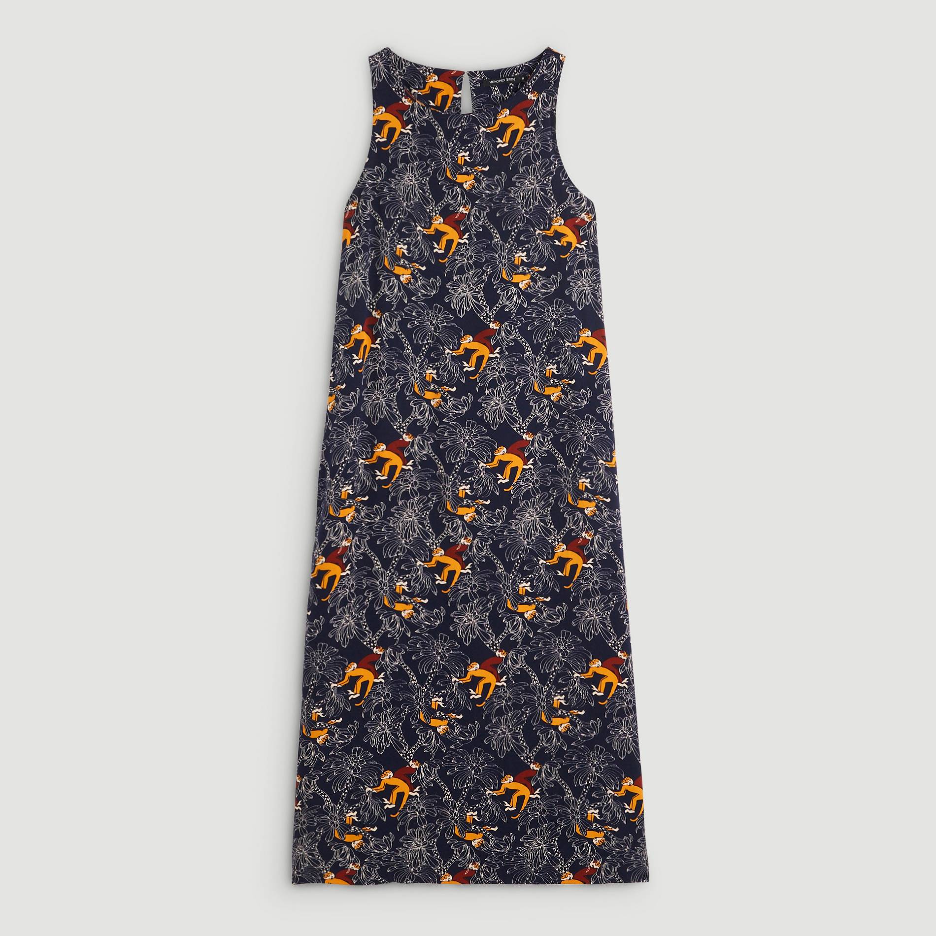 Robe longue imprimee, Indigo, large image number 2