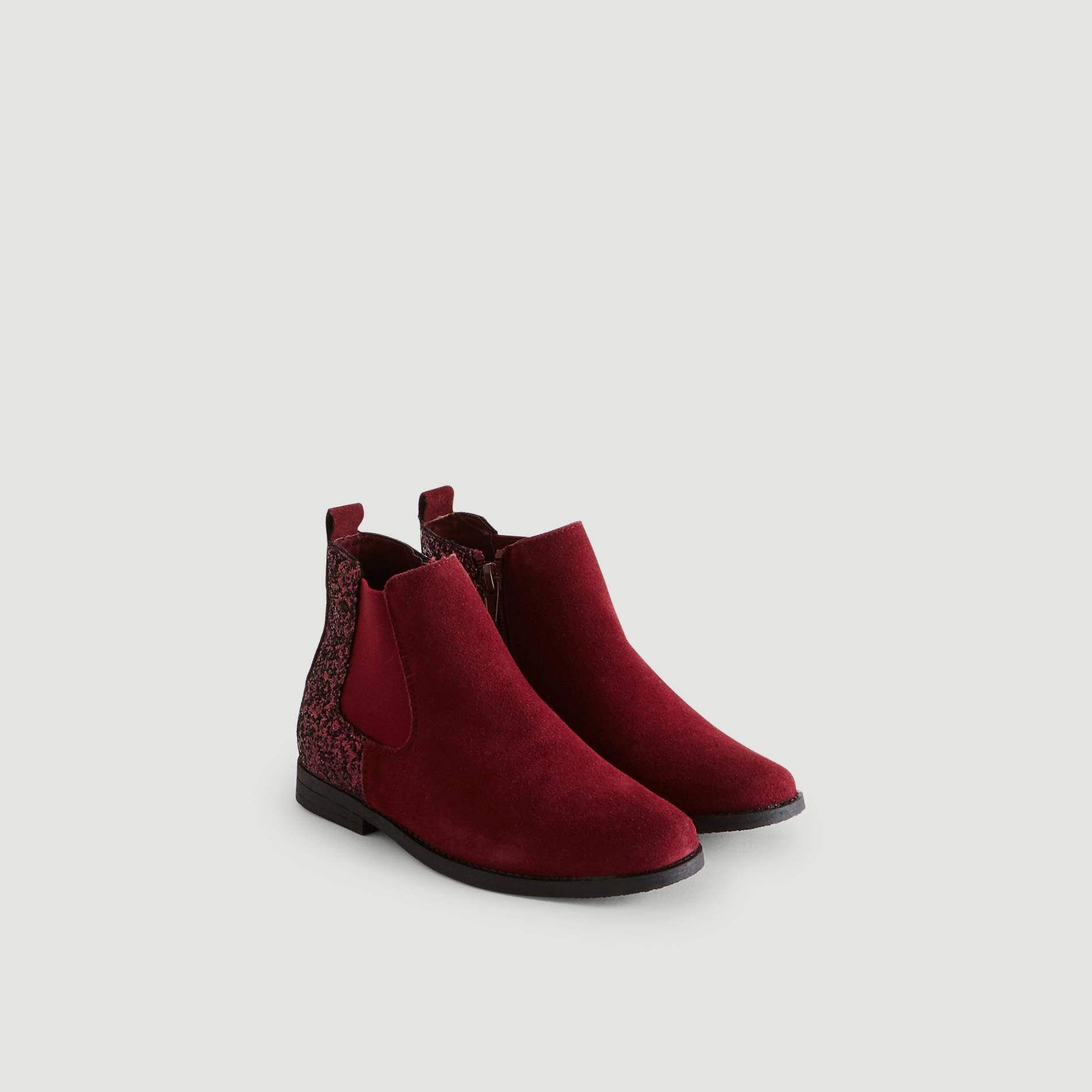 Bottines elastiques brillantes, Bordeaux, large image number 1