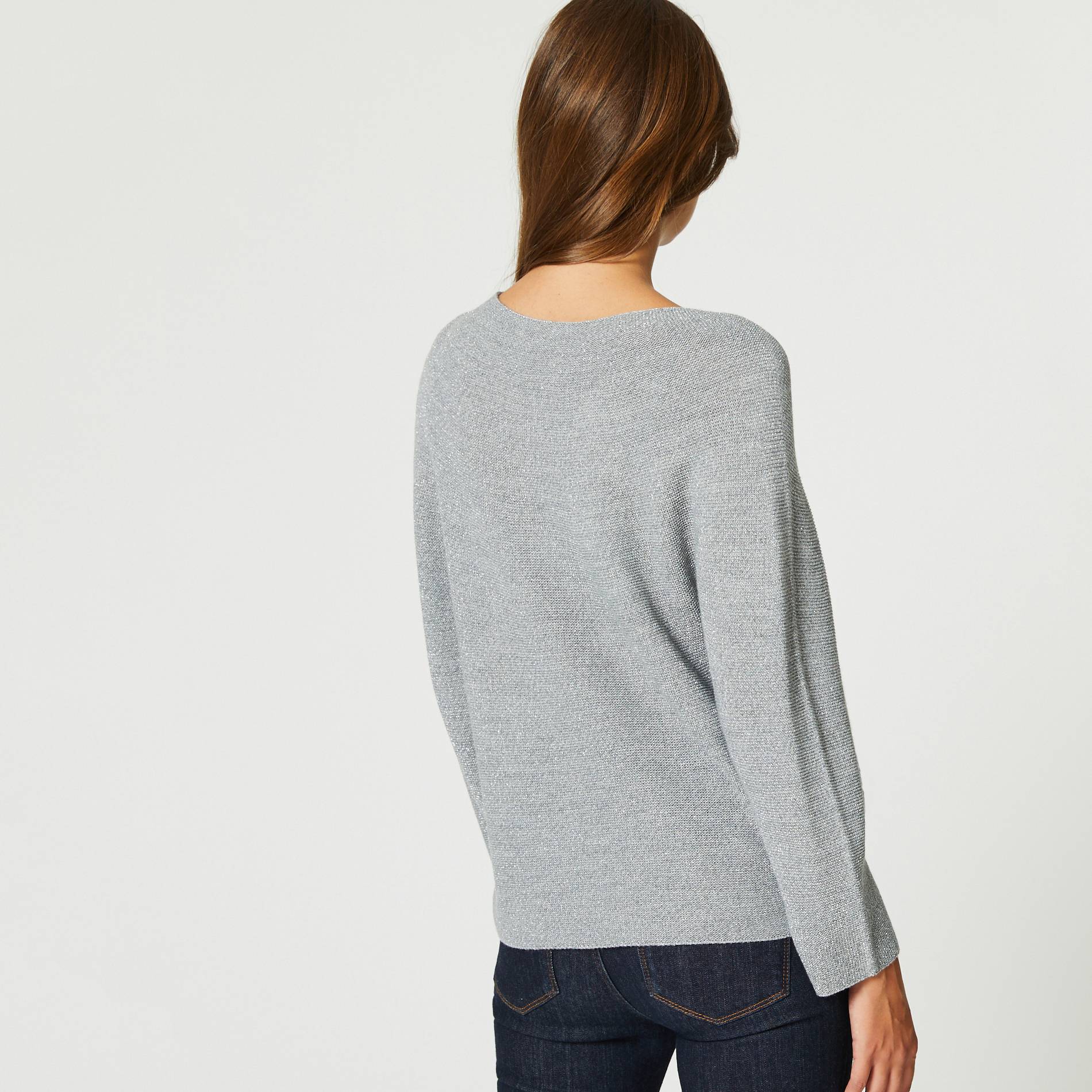 Pull italien contenant de laine, Perle, large image number 1.0