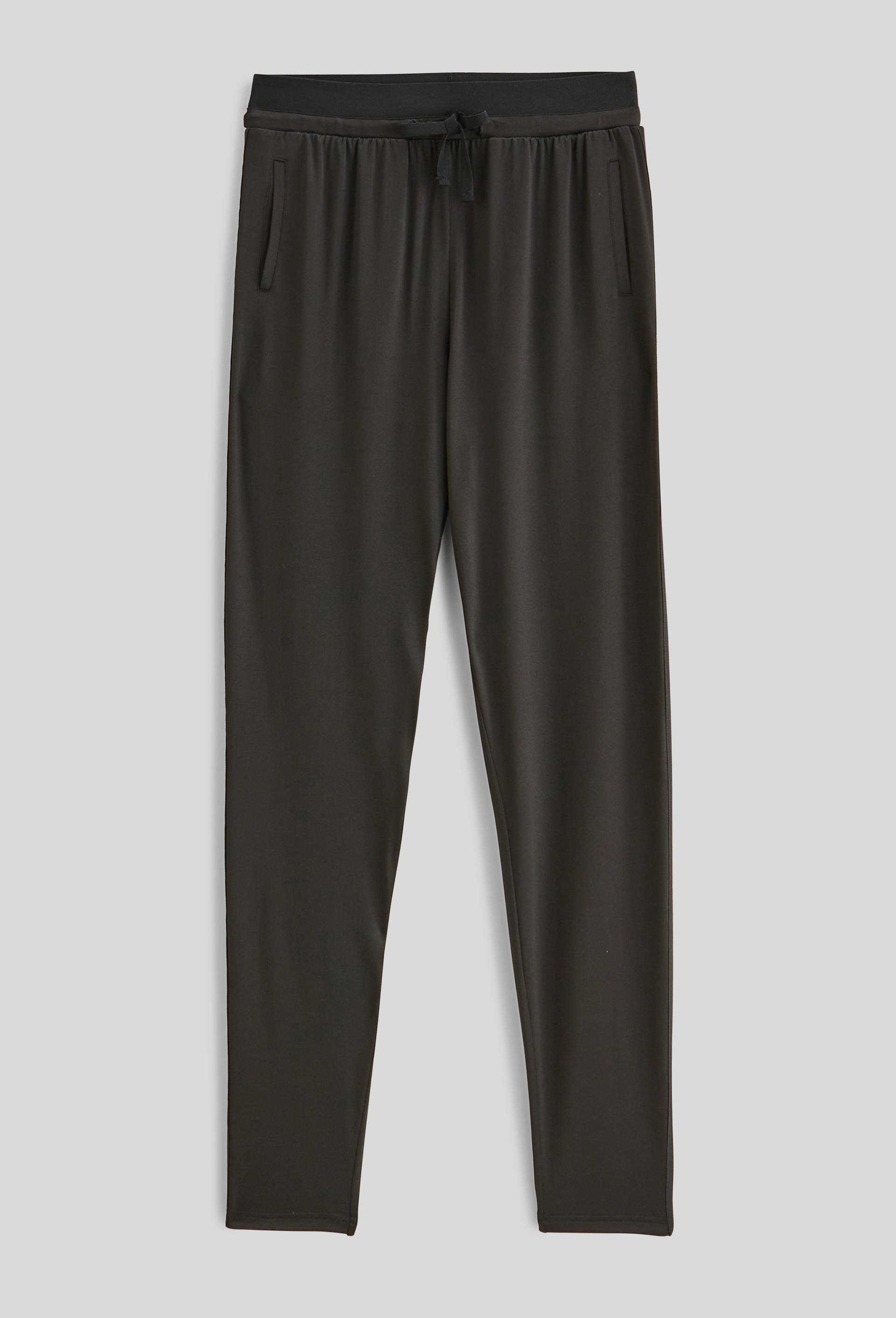 Pantalon droit de sport resserr&eacute; &agrave; la taille, Noir, large image number 2