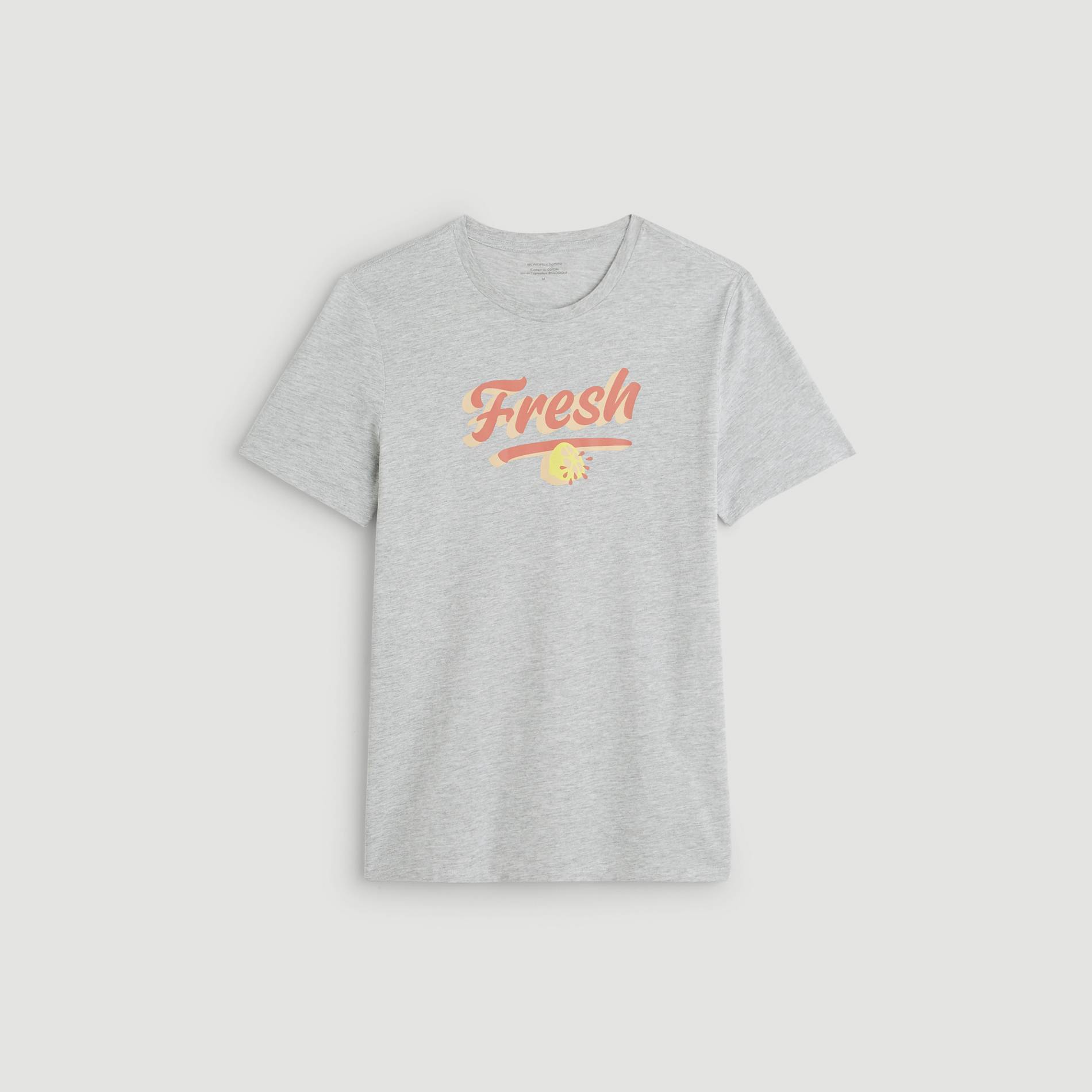 T-shirt imprime en coton BIO, Gris moyen, large image number 2.0