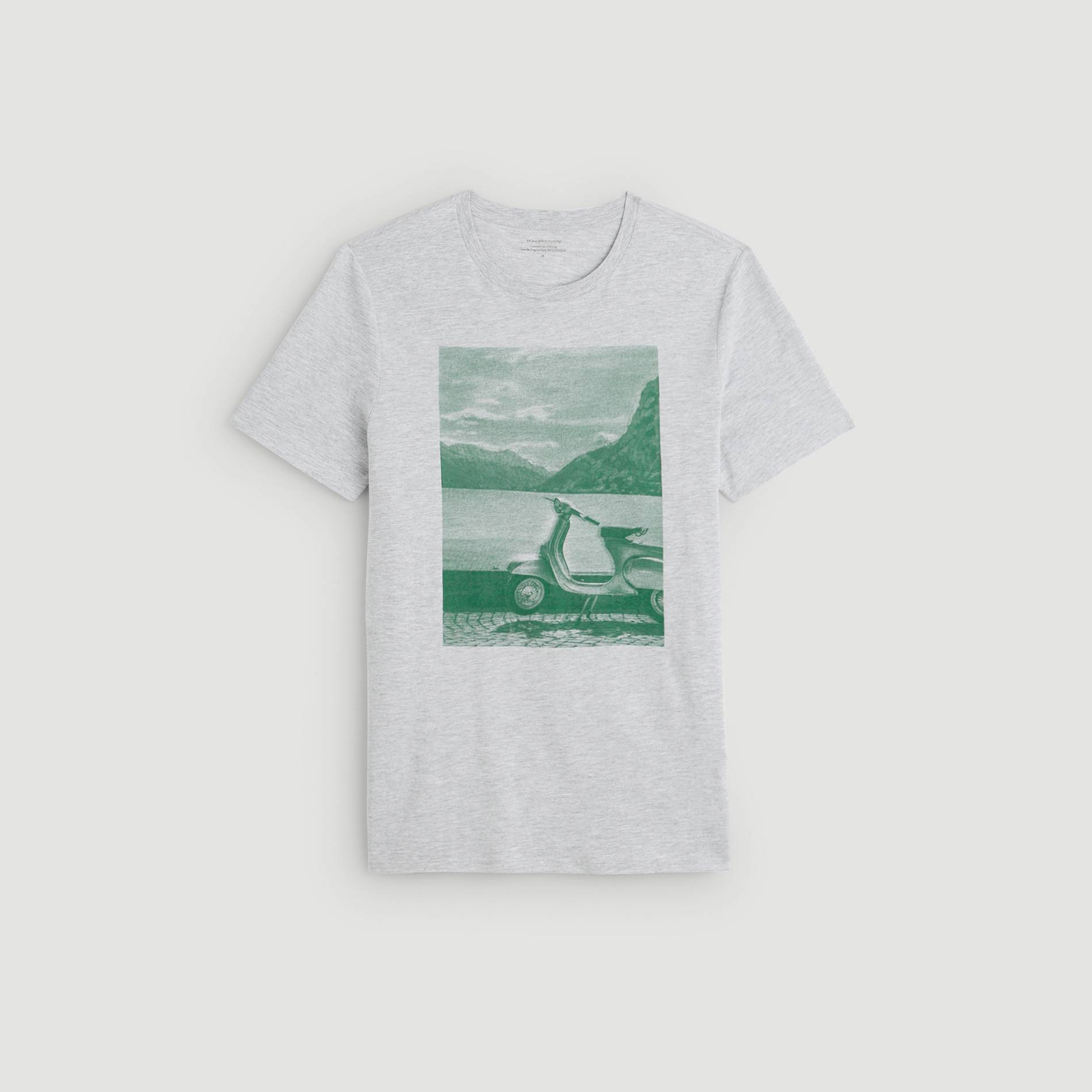 T-shirt imprime en coton BIO, Gris moyen, large image number 2.0
