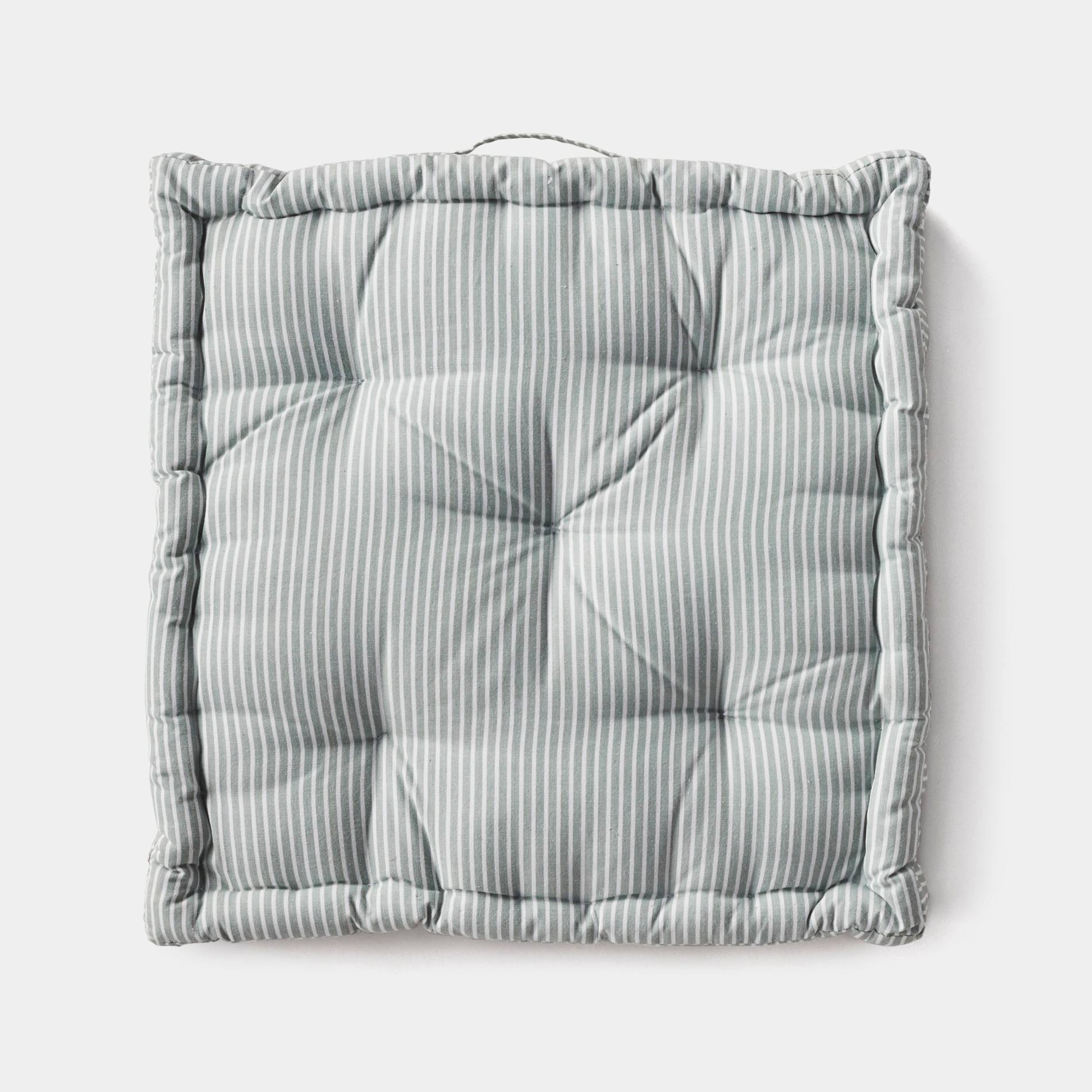 Coussin de sol rayé, Tilleul, large image number 0