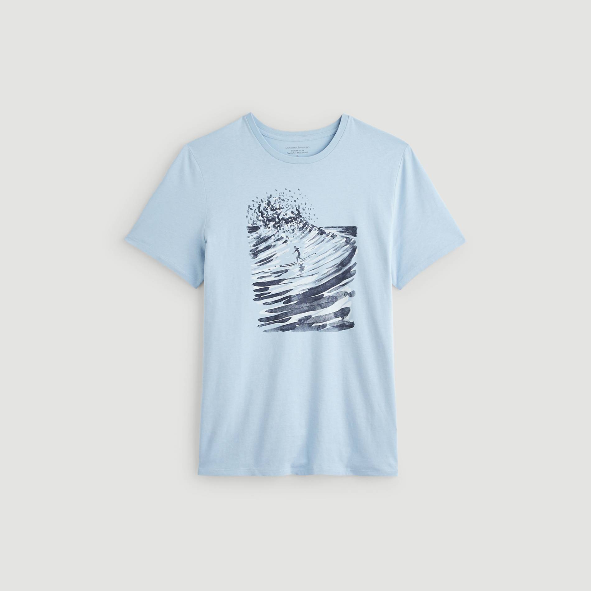 T-shirt imprime en coton BIO, Bleu pâle, large image number 2