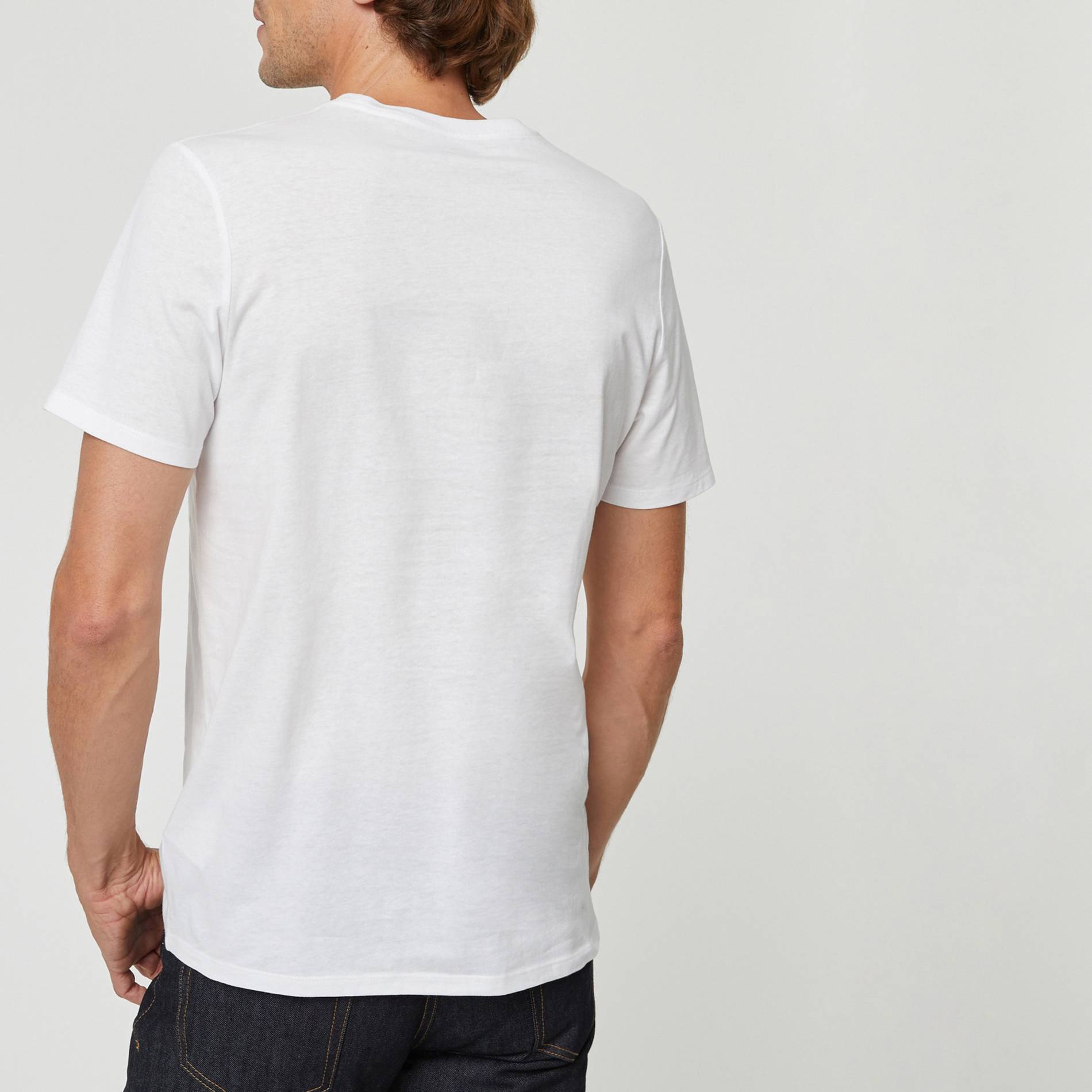 T-shirt manches courtes imprime en coton BIO, Blanc, large image number 1