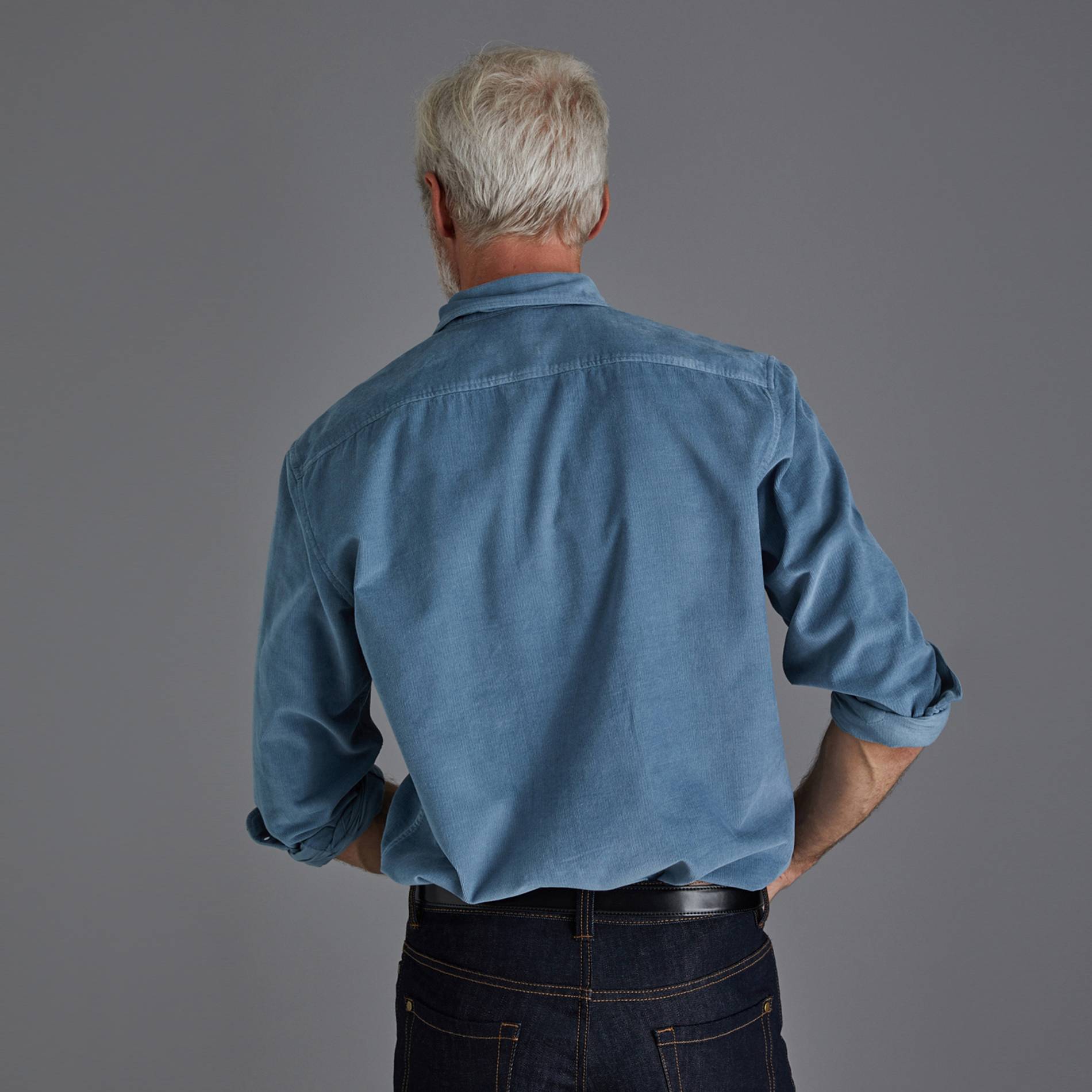 Chemise en velours coupe regular, Bleu canard, large image number 1