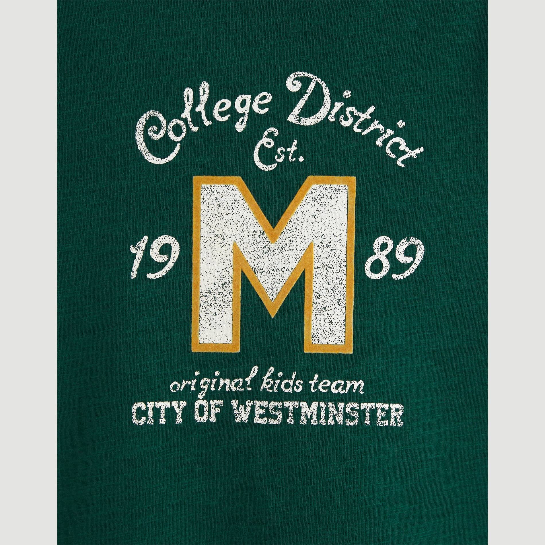 T-shirt manches courtes en coton BIO, Emeraude, large image number 2.0