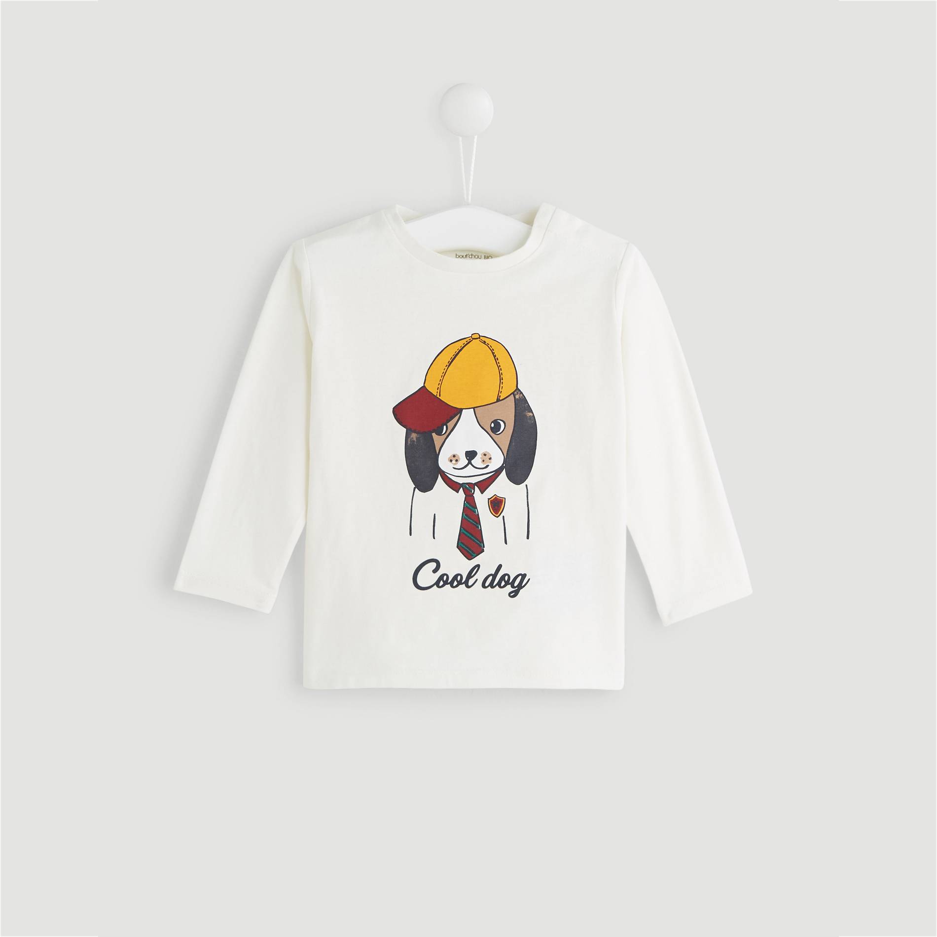 T-shirt imprimé en coton BIO, Ecru, large image number 0