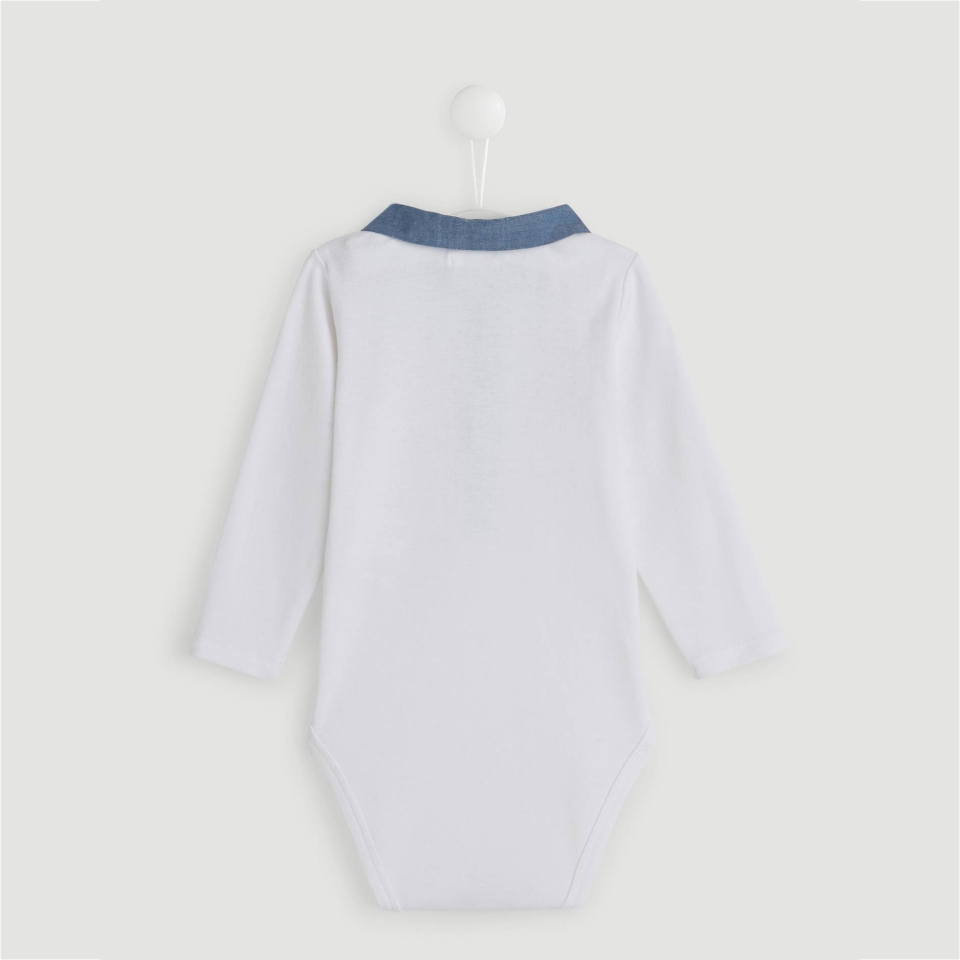 Body a col chambray - Oeko-Tex ®, Blanc, large image number 1.0
