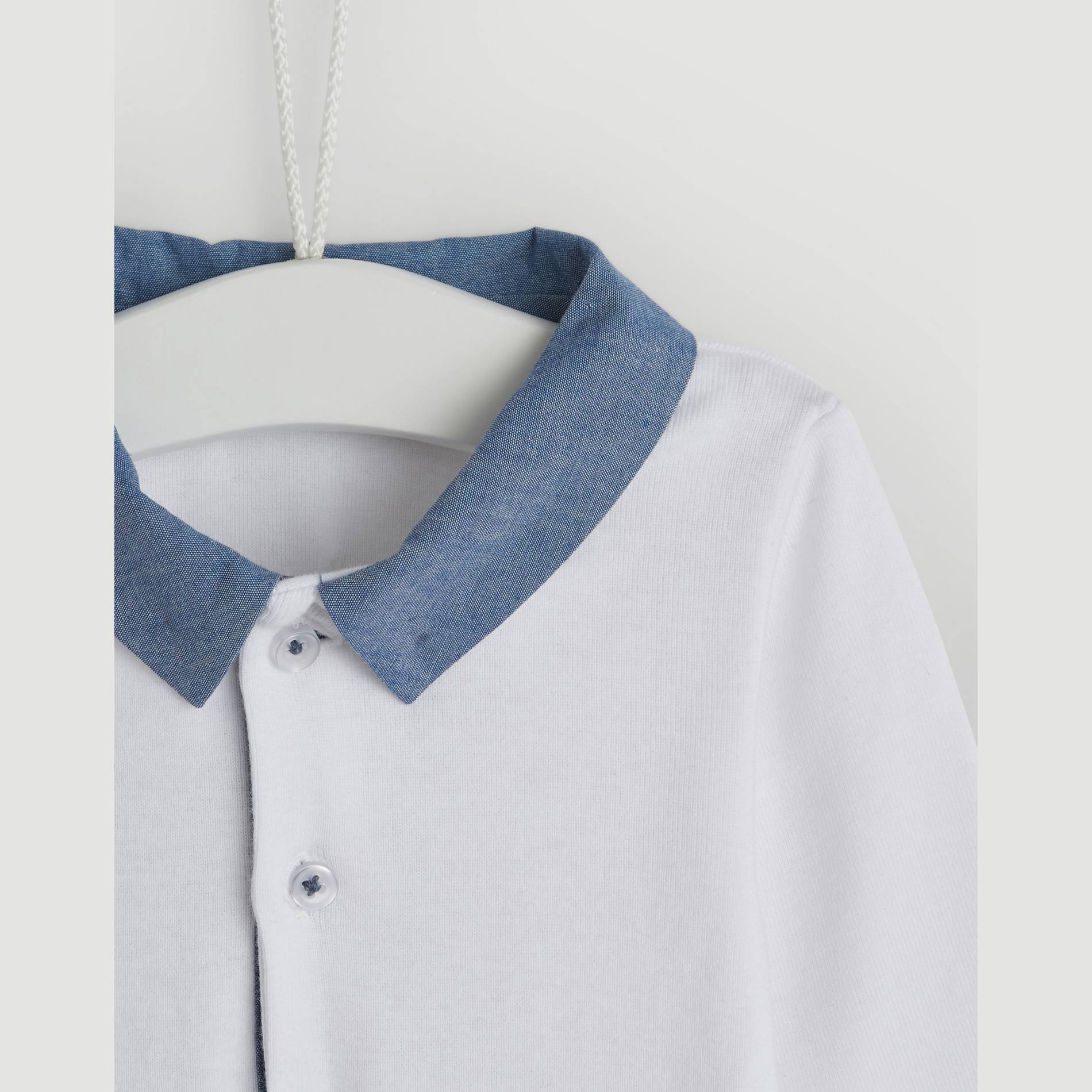 Body a col chambray - Oeko-Tex ®, Blanc, large image number 2