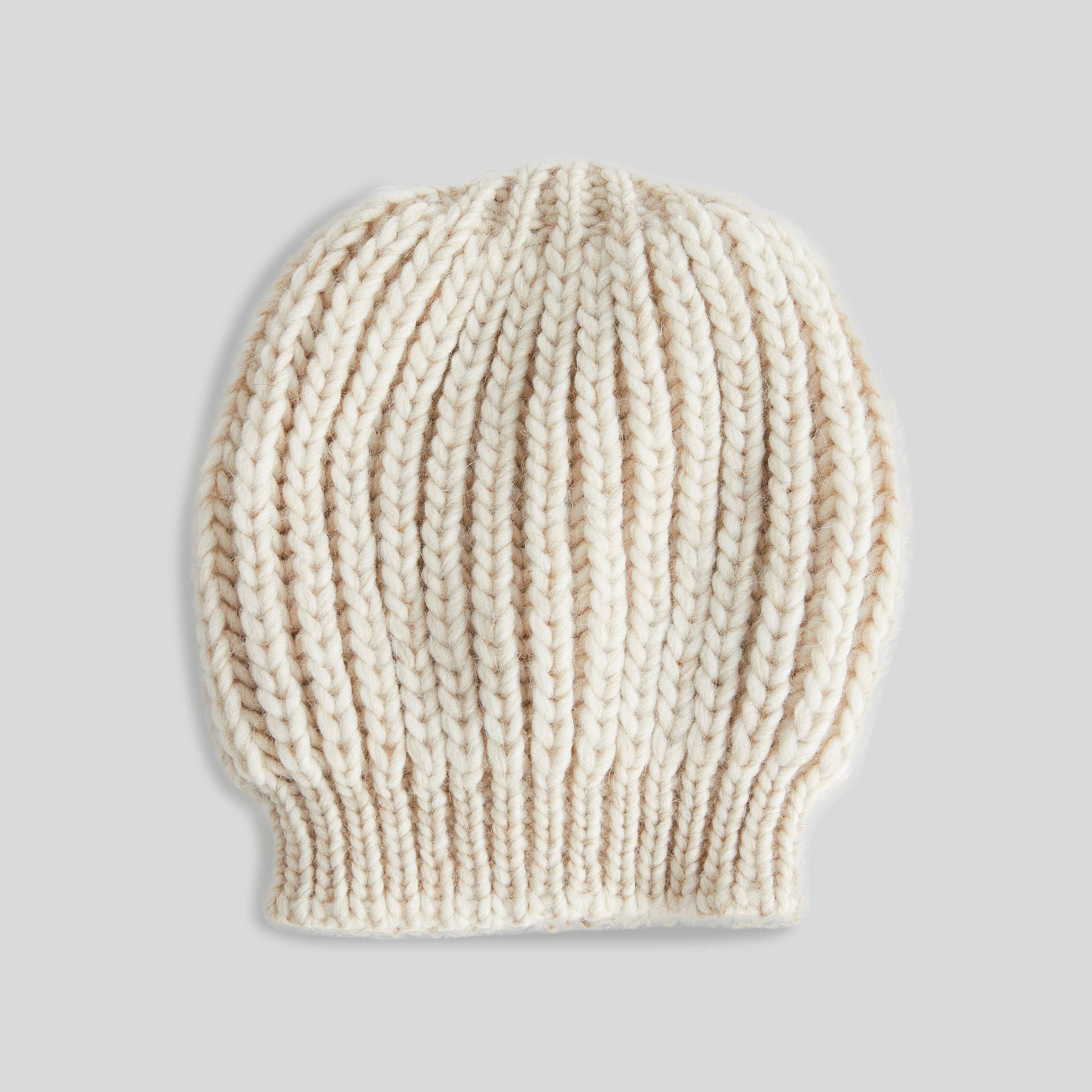 Bonnet tricot uni, Brun clair, large image number 0.0