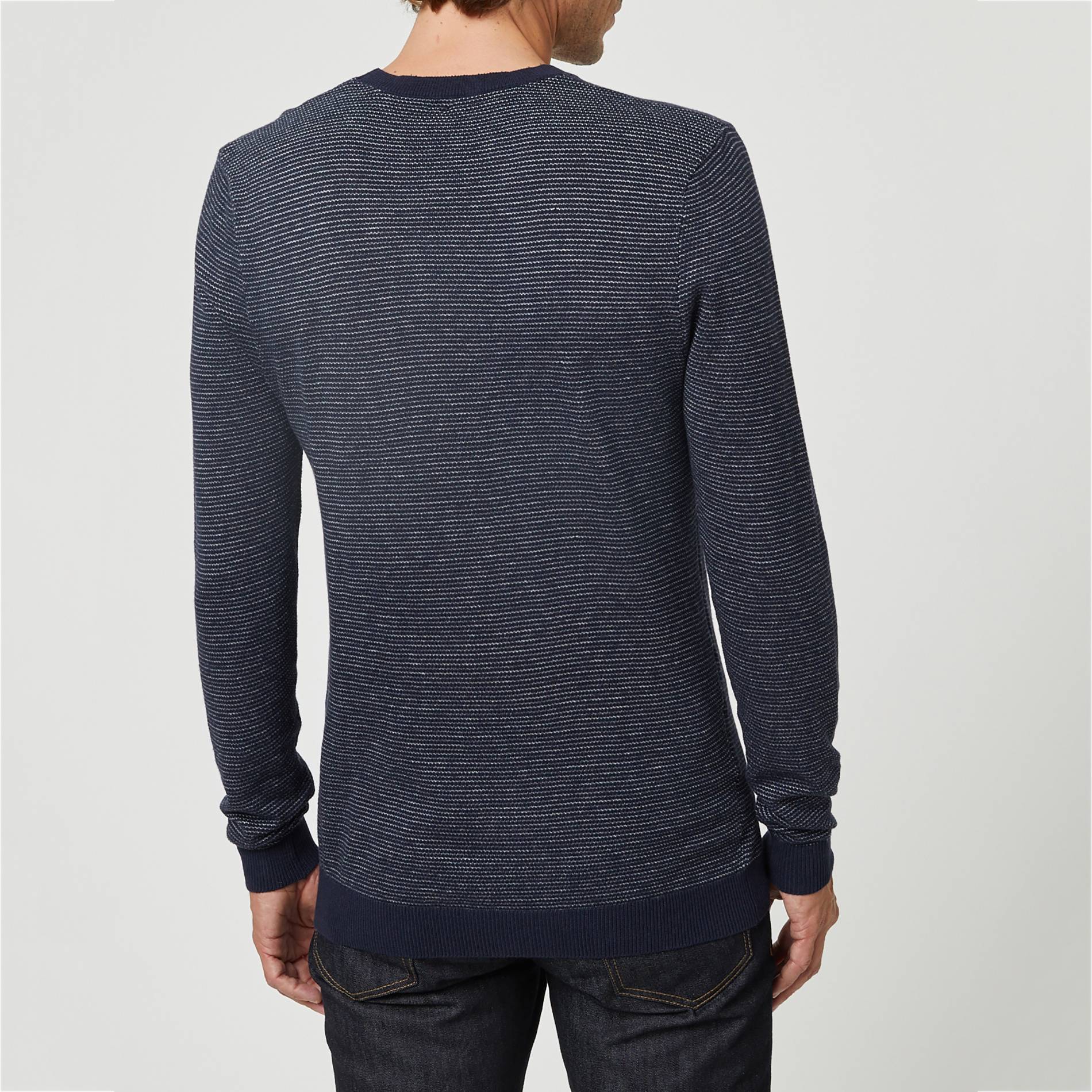 Pull coton contient du cachemire, Bleu marine, large image number 1.0