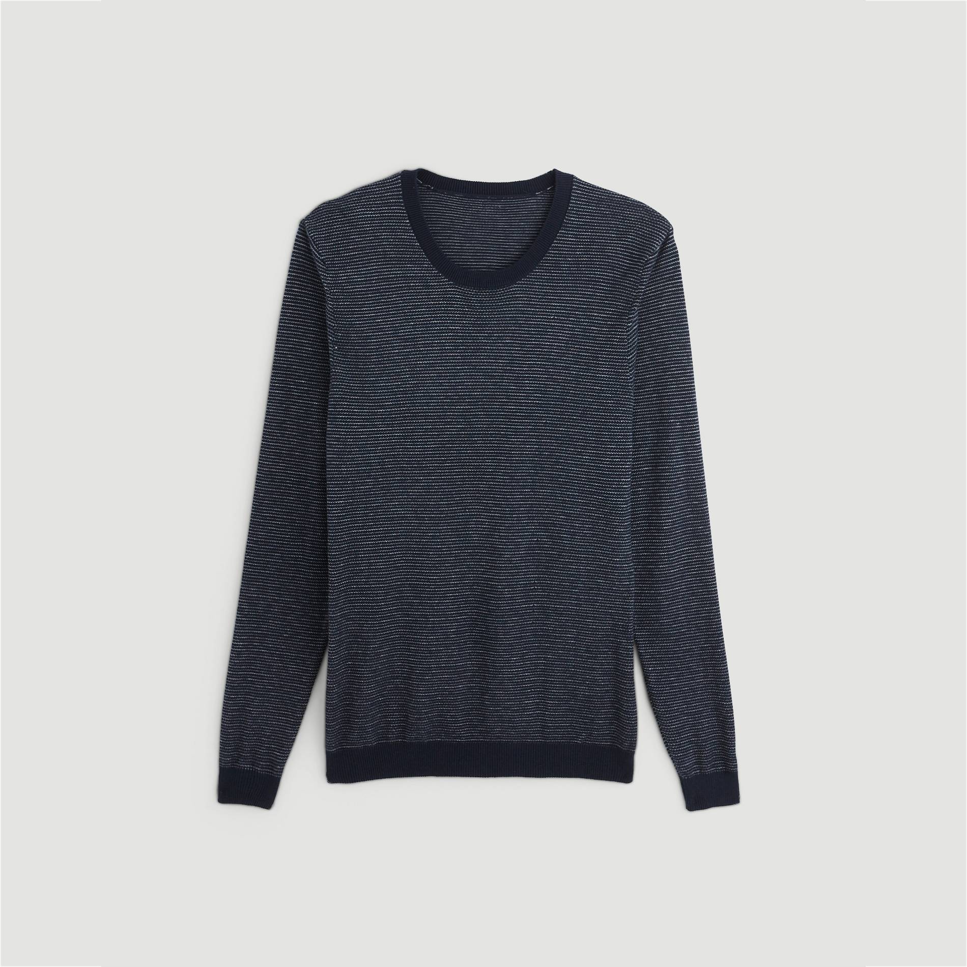 Pull coton contient du cachemire, Bleu marine, large image number 2