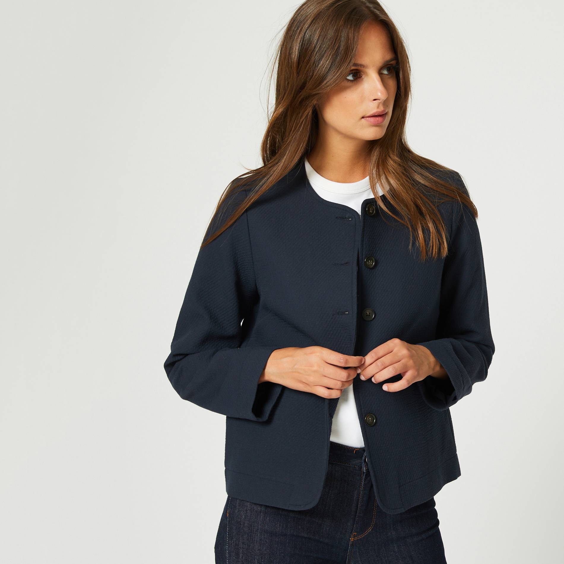 Veste courte, Bleu marine, large image number 0