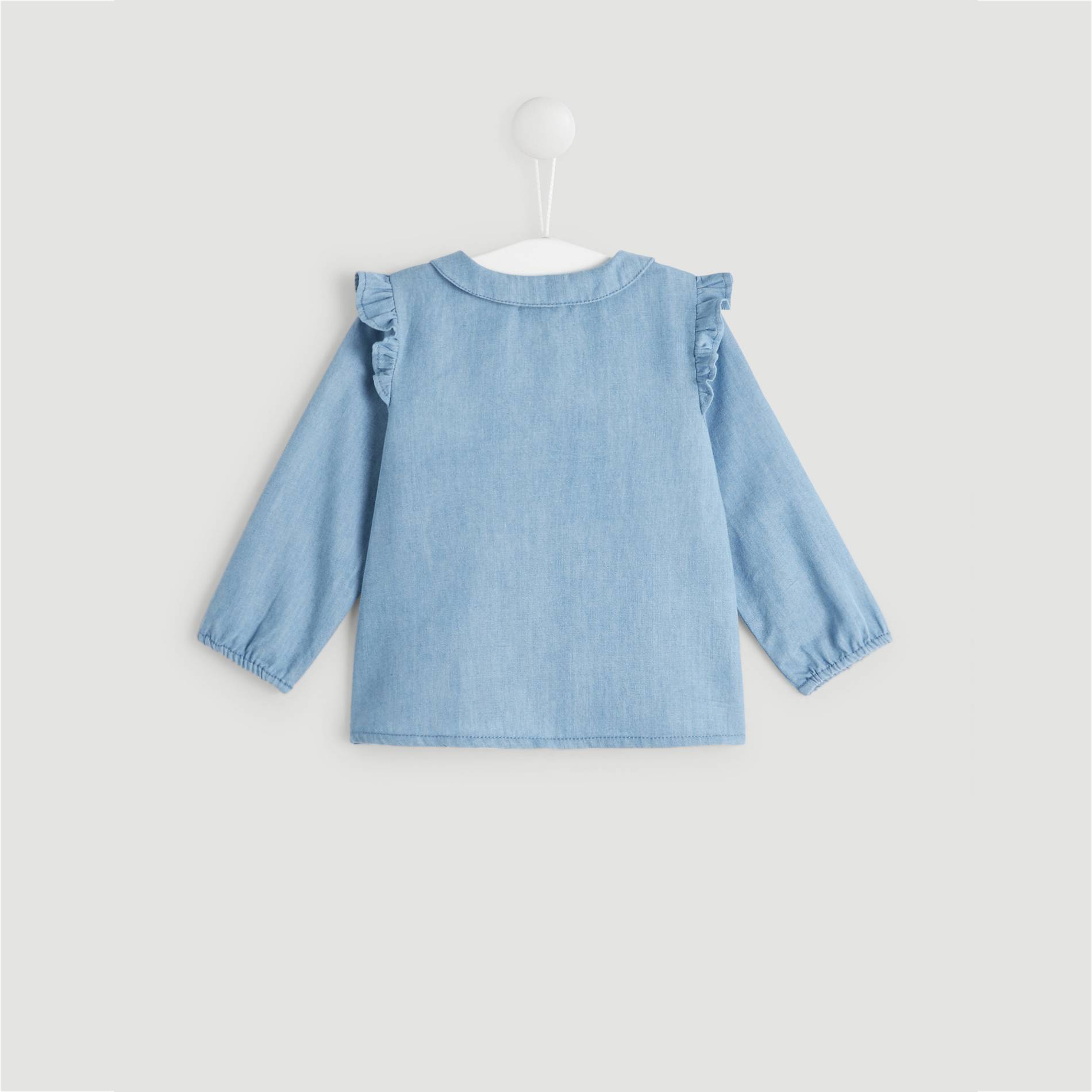 Blouse manches longues chambray, Bleu marine, large image number 1.0