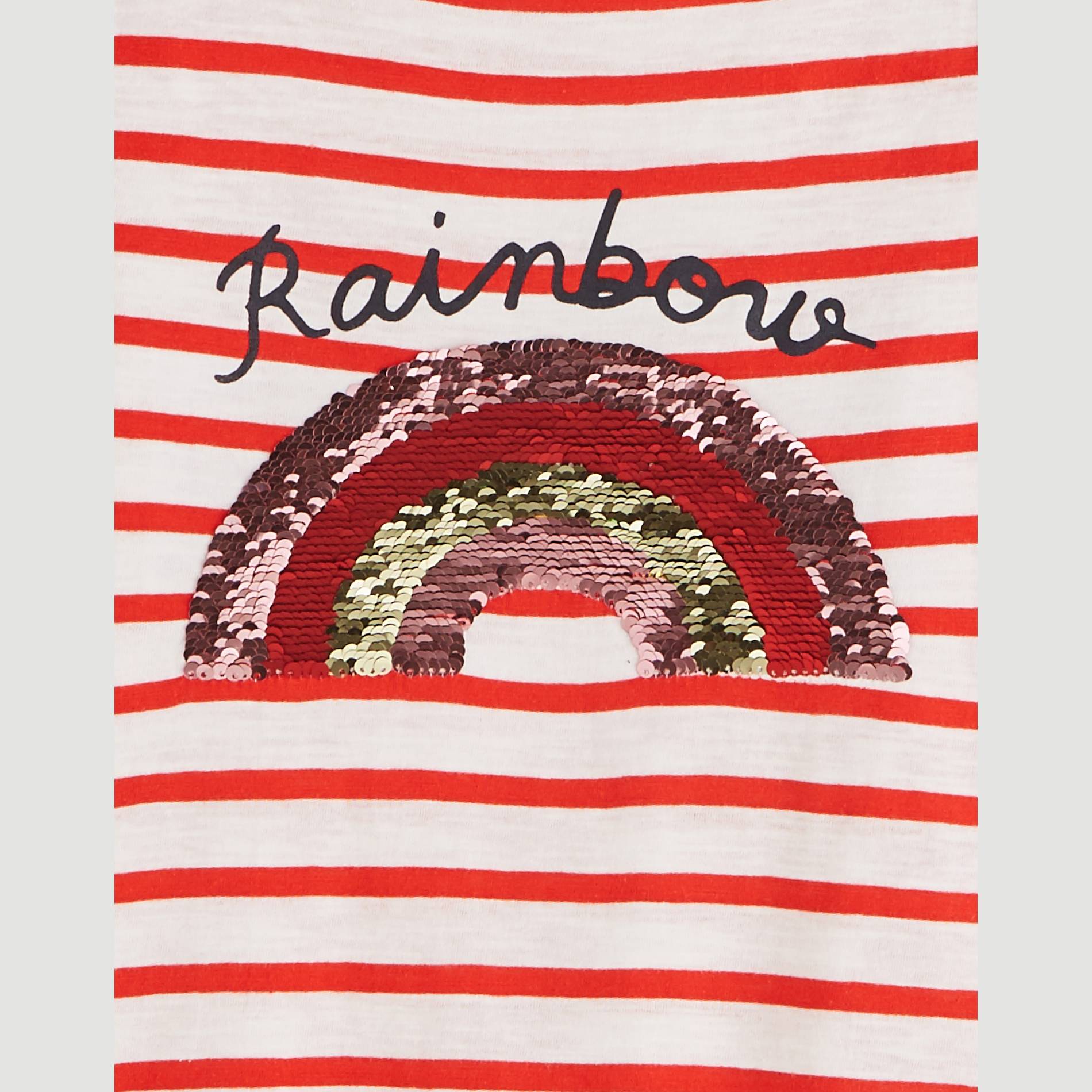 T-shirt manches longues raye en coton BIO, Ecru, large image number 2