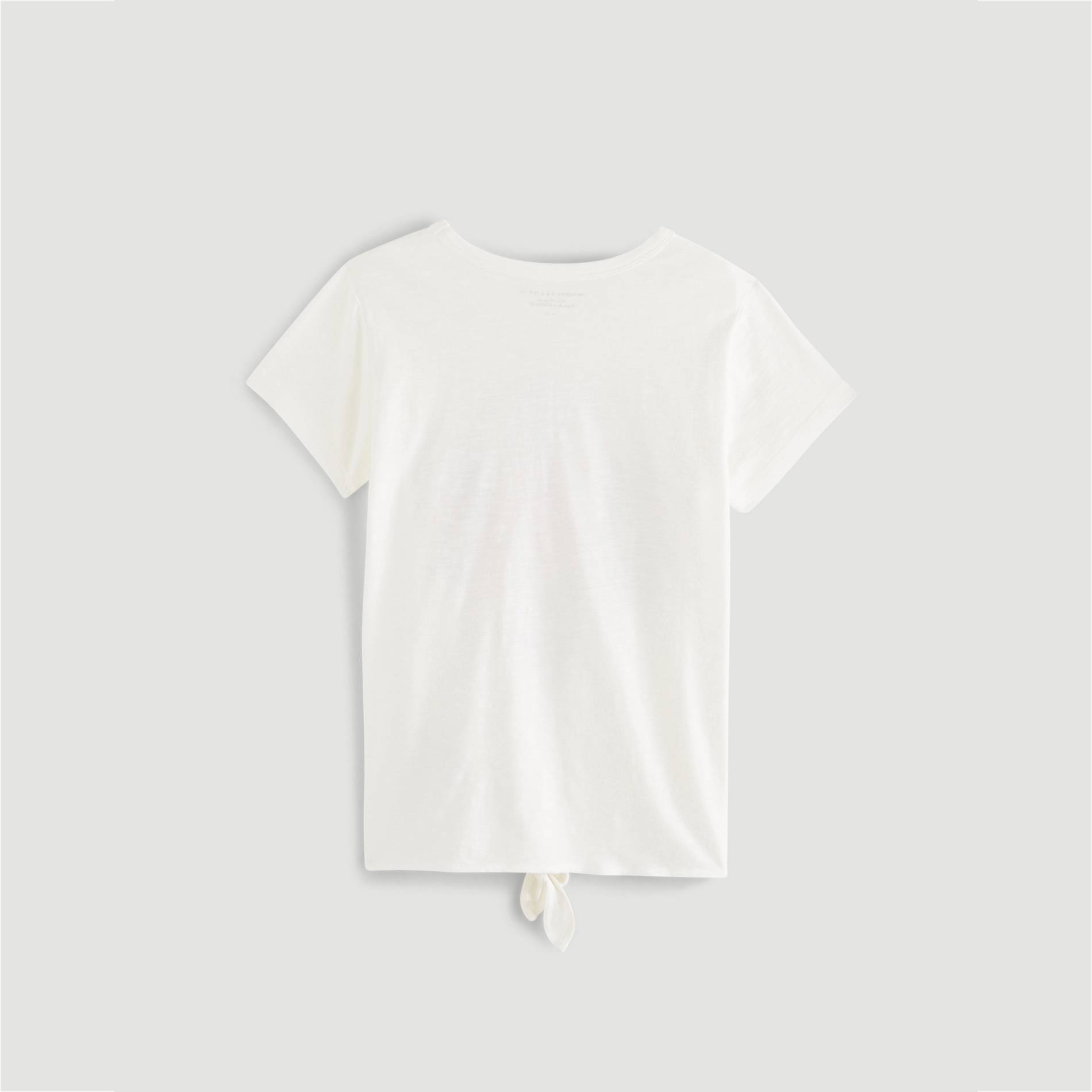 T-shirt manches courtes imprime en coton BIO, Ecru, large image number 2.0