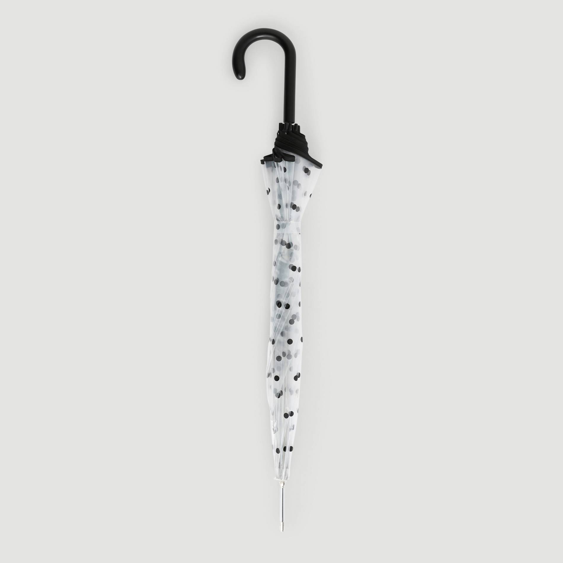 Parapluie transparent imprime a pois, Blanc, large image number 1