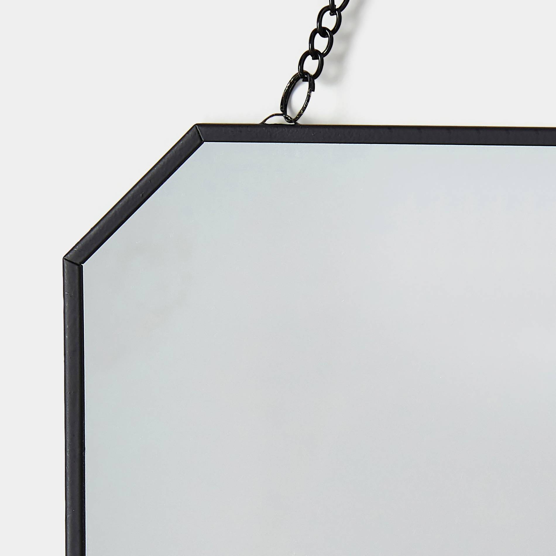 Miroir en métal octogonal, Noir, large image number 1