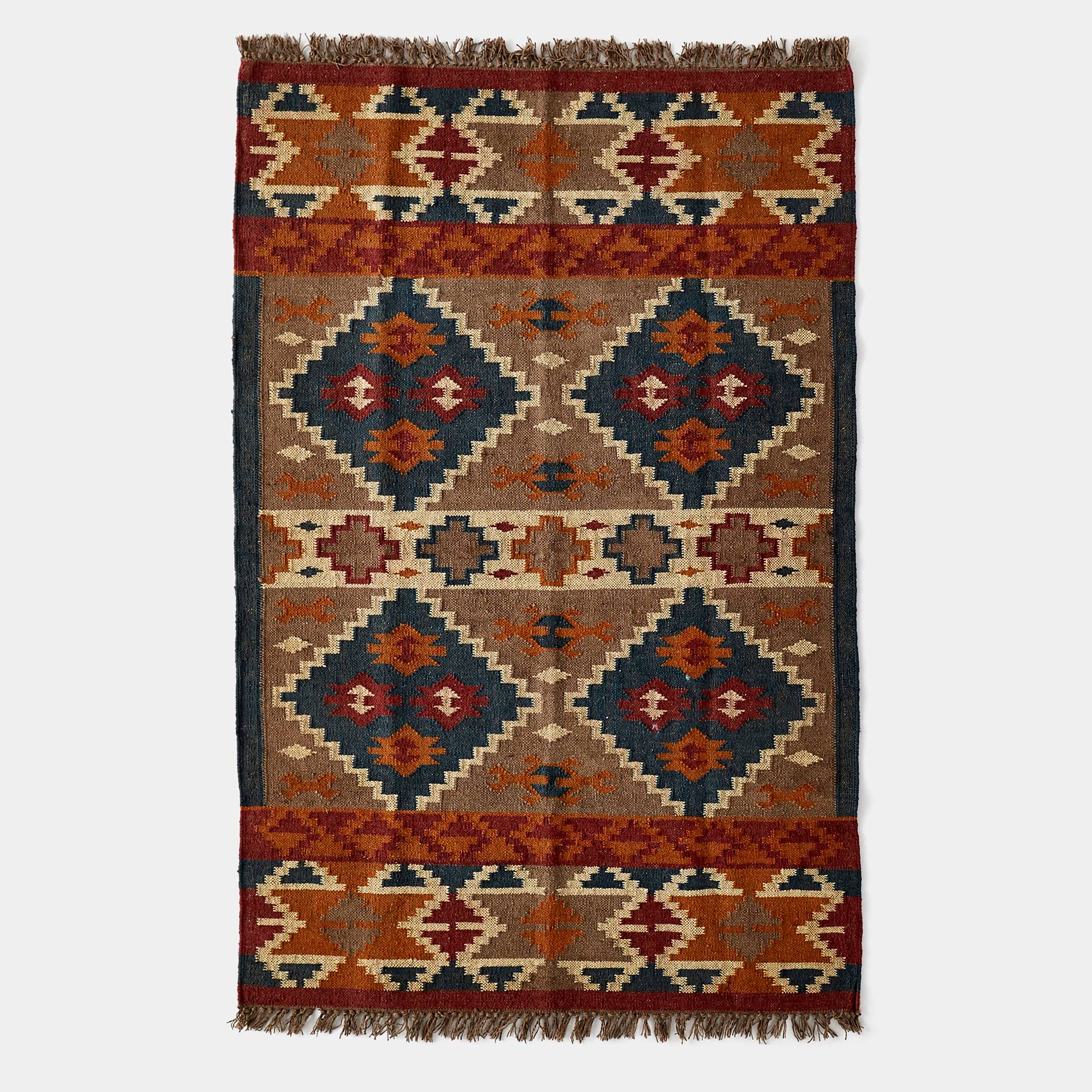 Tapis kilim jute, Safran, large image number 0
