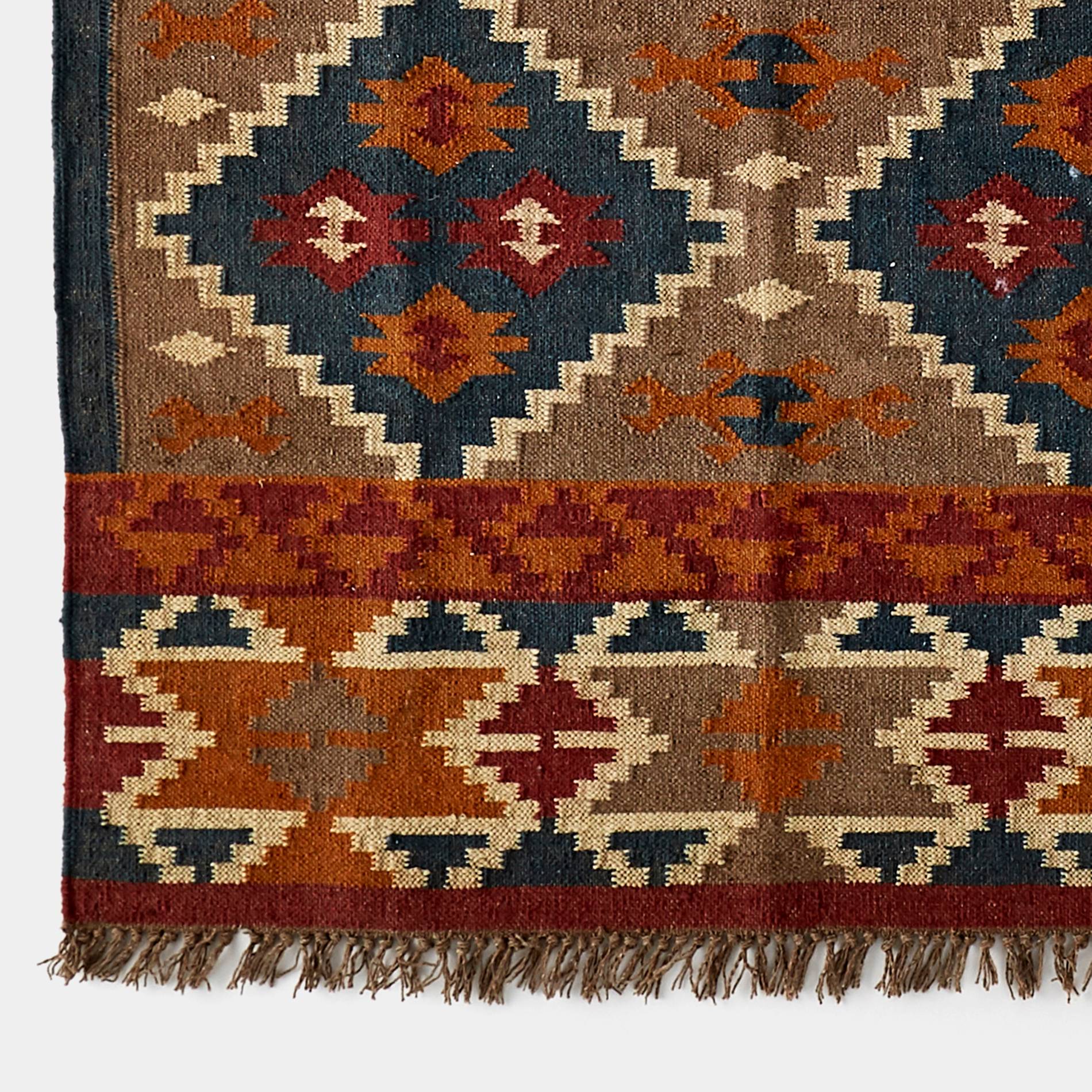 Tapis kilim jute, Safran, large image number 1