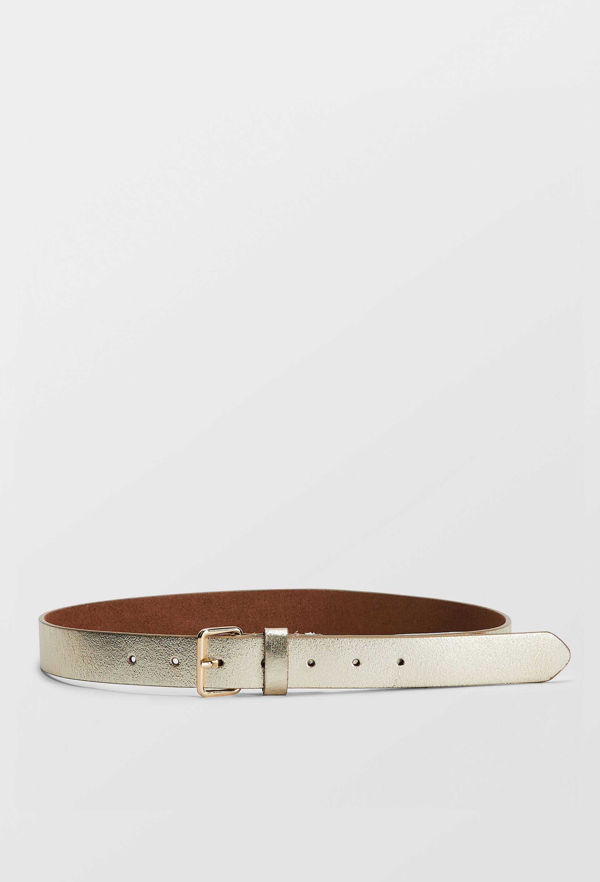 Ceinture 3 cm en cuir, Or, large image number 0.0
