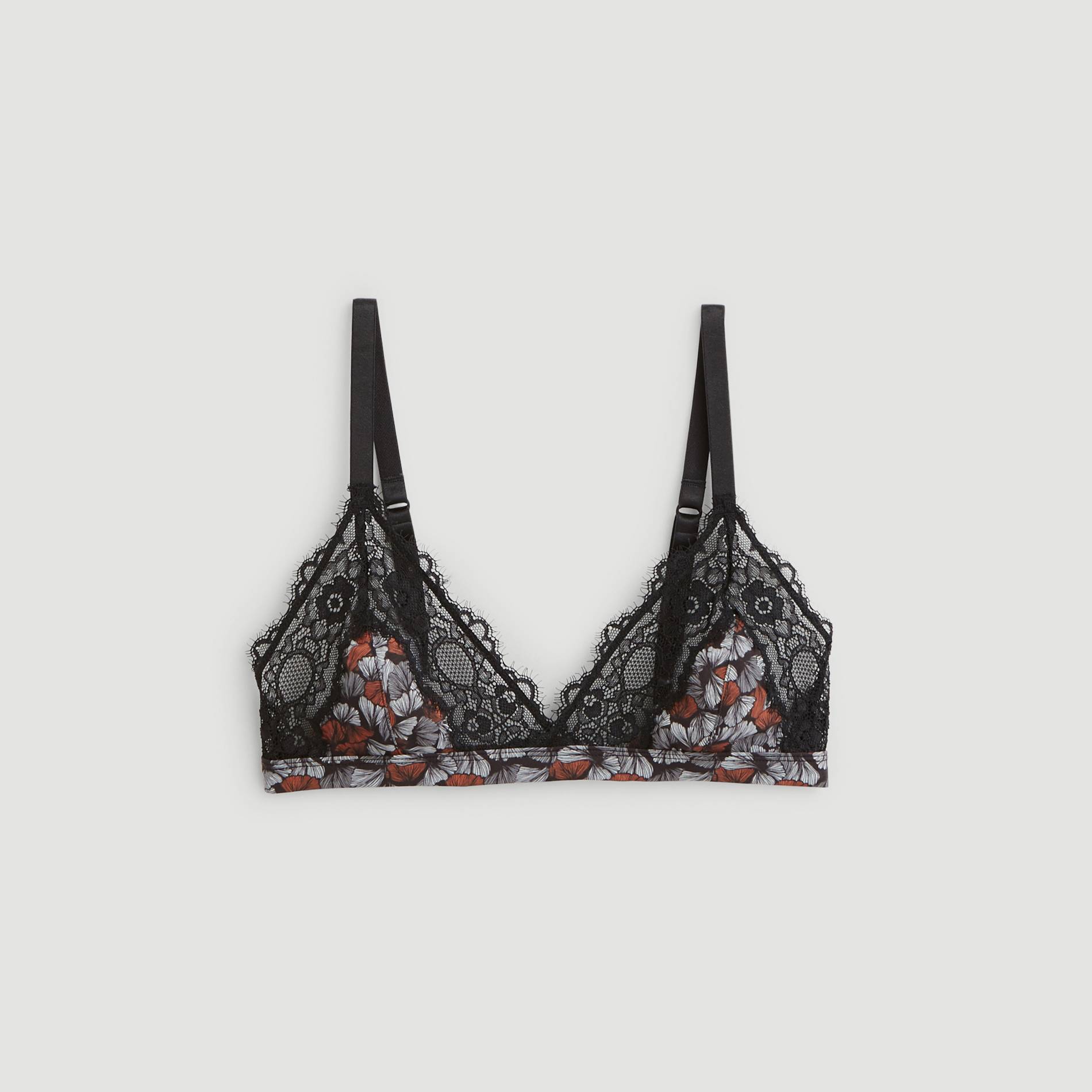 Soutien gorge triangle chiffon imprime, Sienne, large image number 2