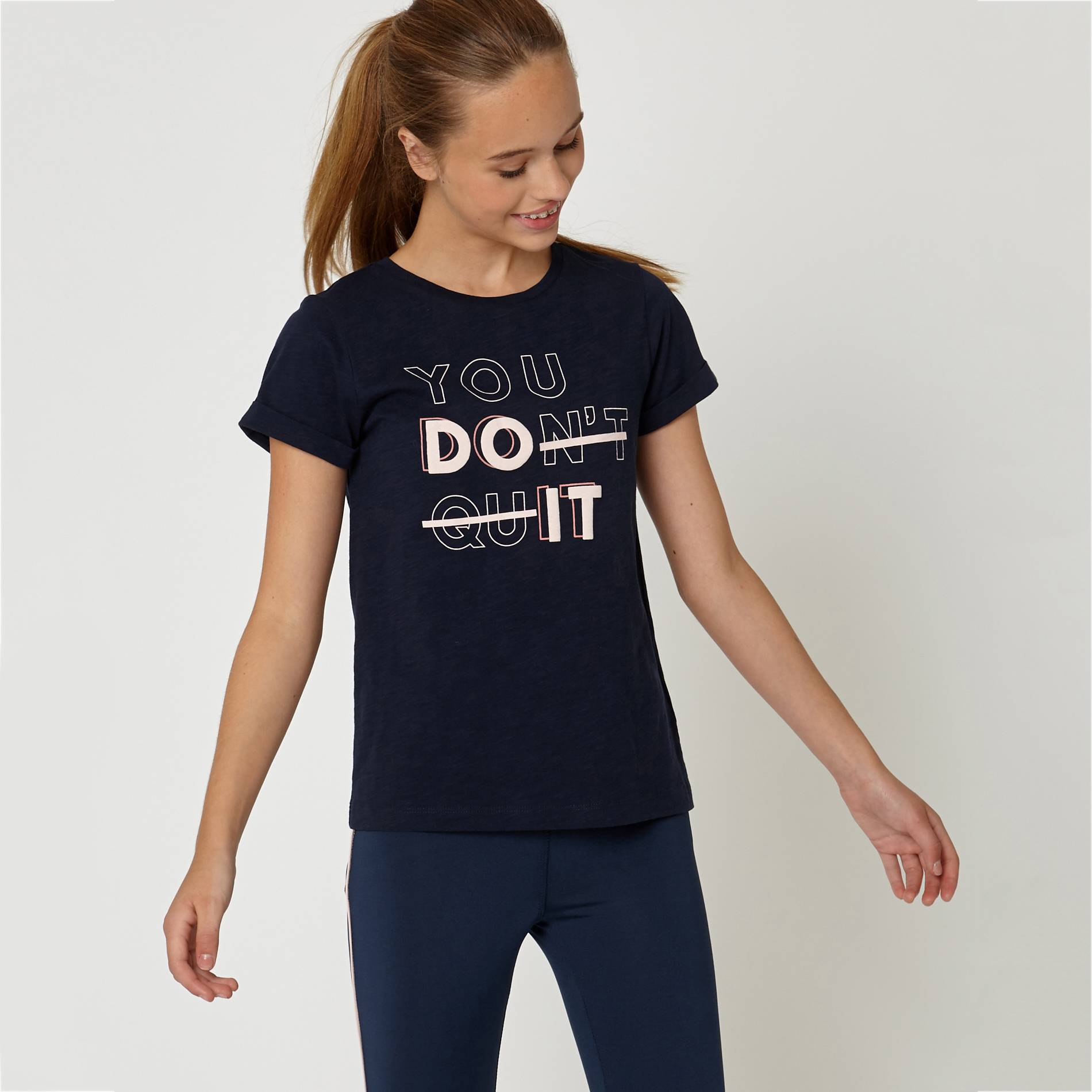 T-shirt manches courtes imprime - Monoprix fit, Bleu marine, large image number 0
