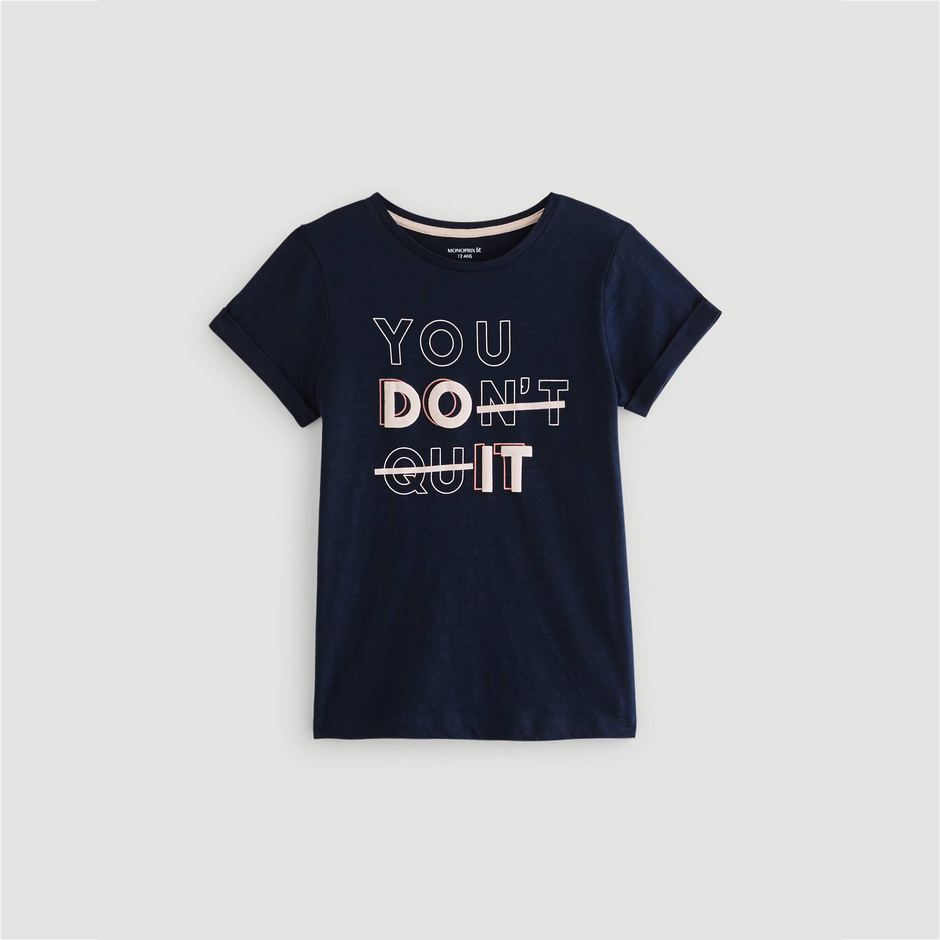 T-shirt manches courtes imprime - Monoprix fit, Bleu marine, large image number 1