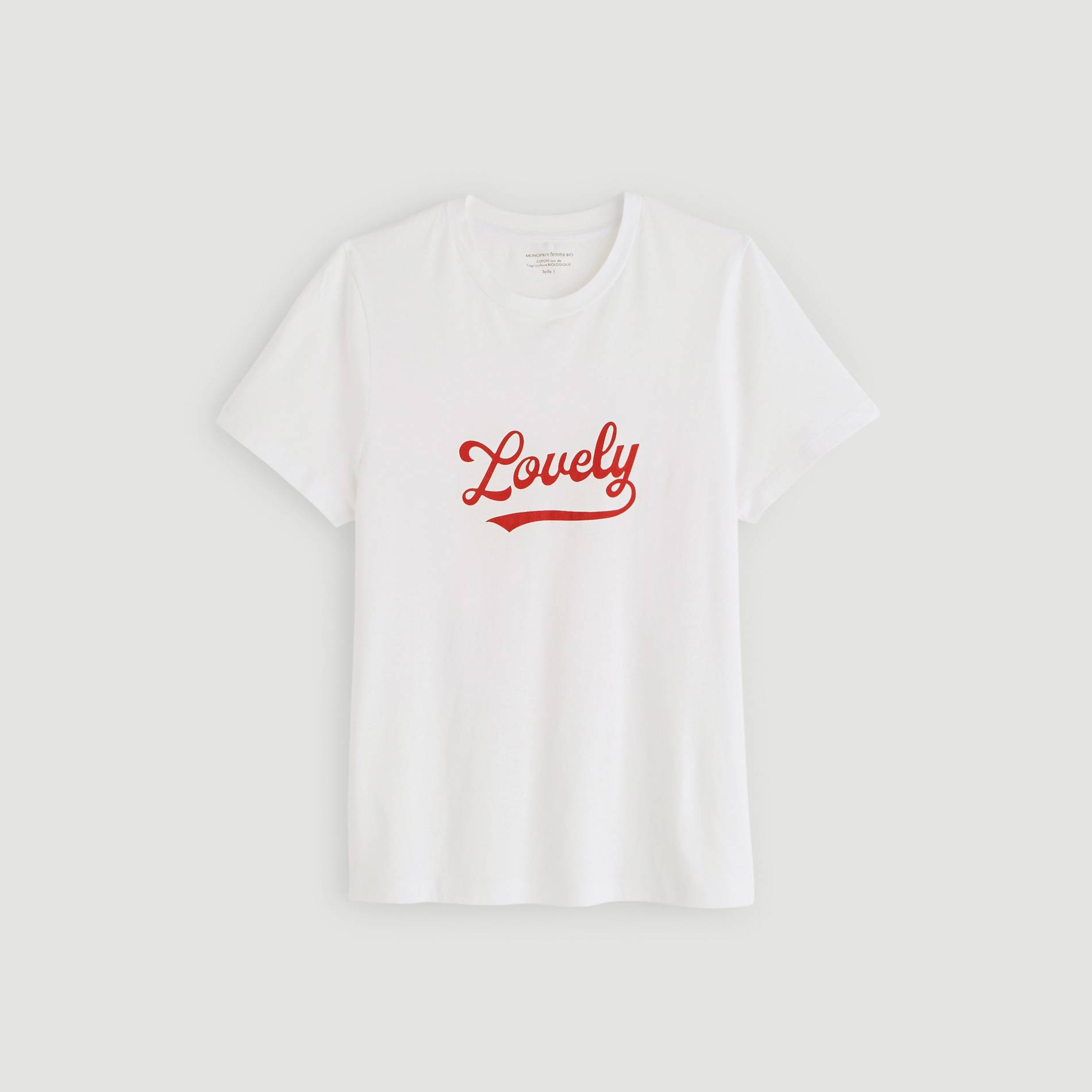 T-shirt a message en coton BIO, Blanc, large image number 2