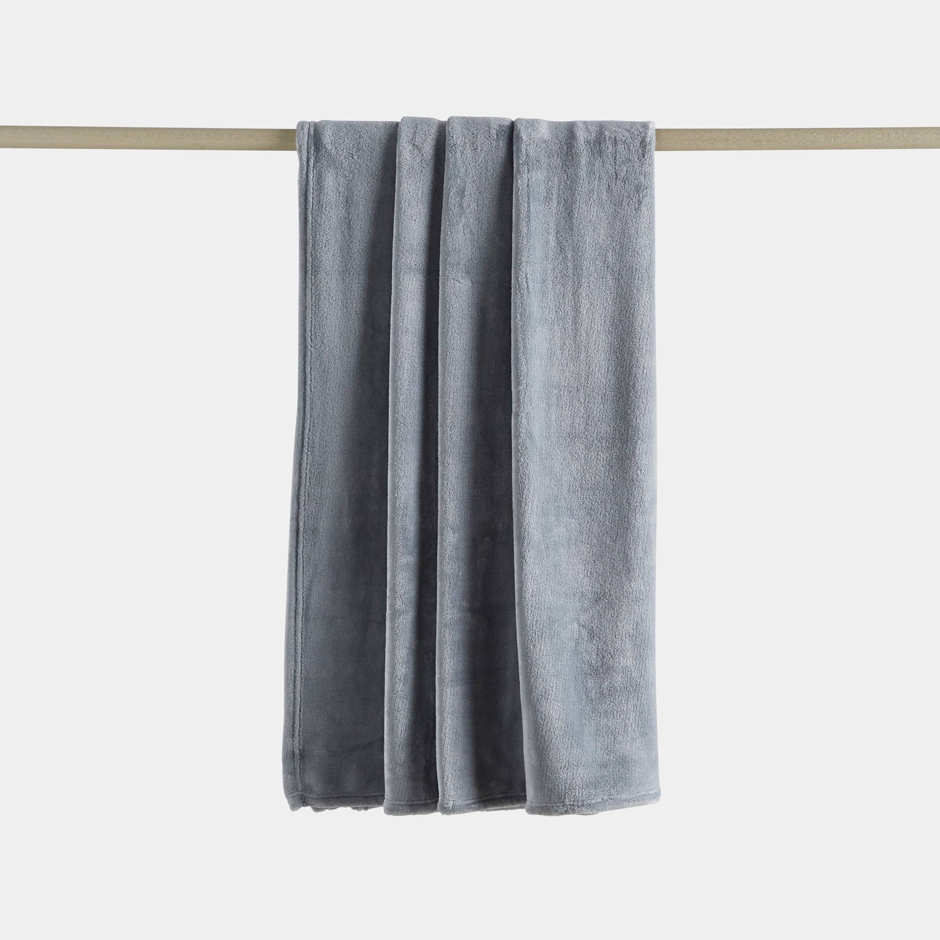 Plaid microfibre, Gris clair, large image number 0.0