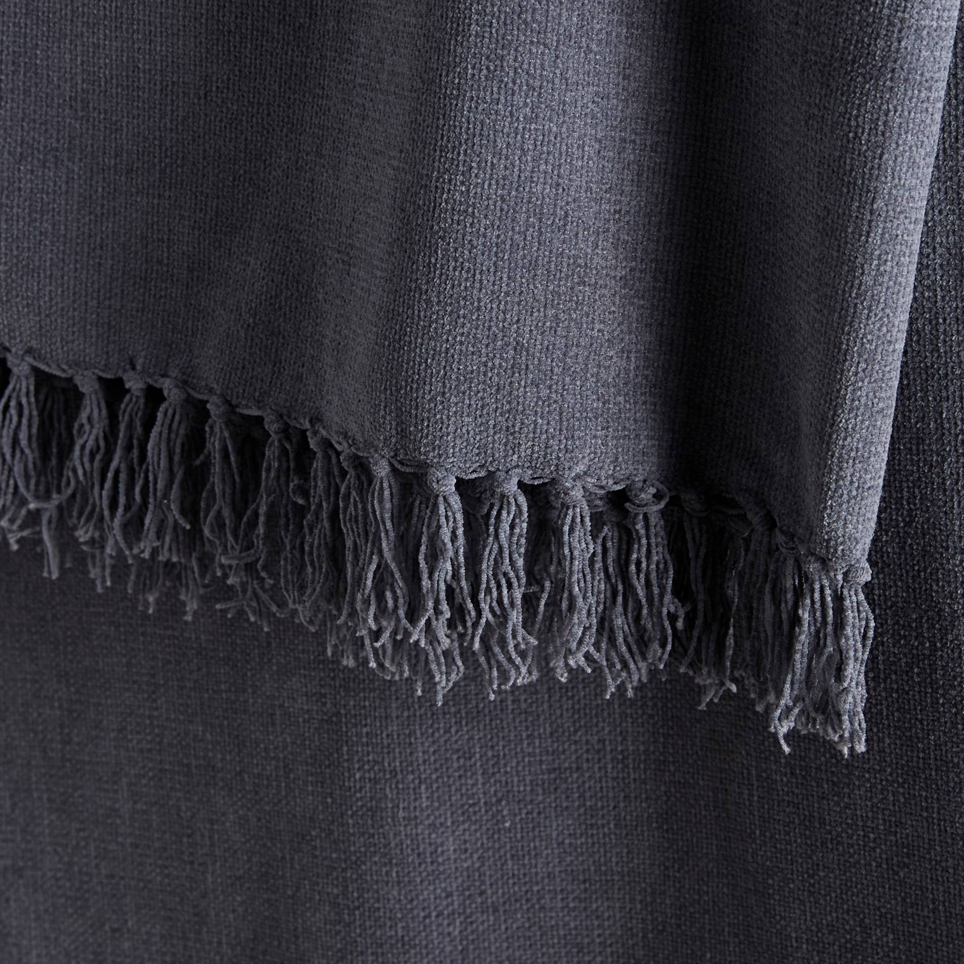 Plaid chenille uni, Gris foncé, large image number 1.0