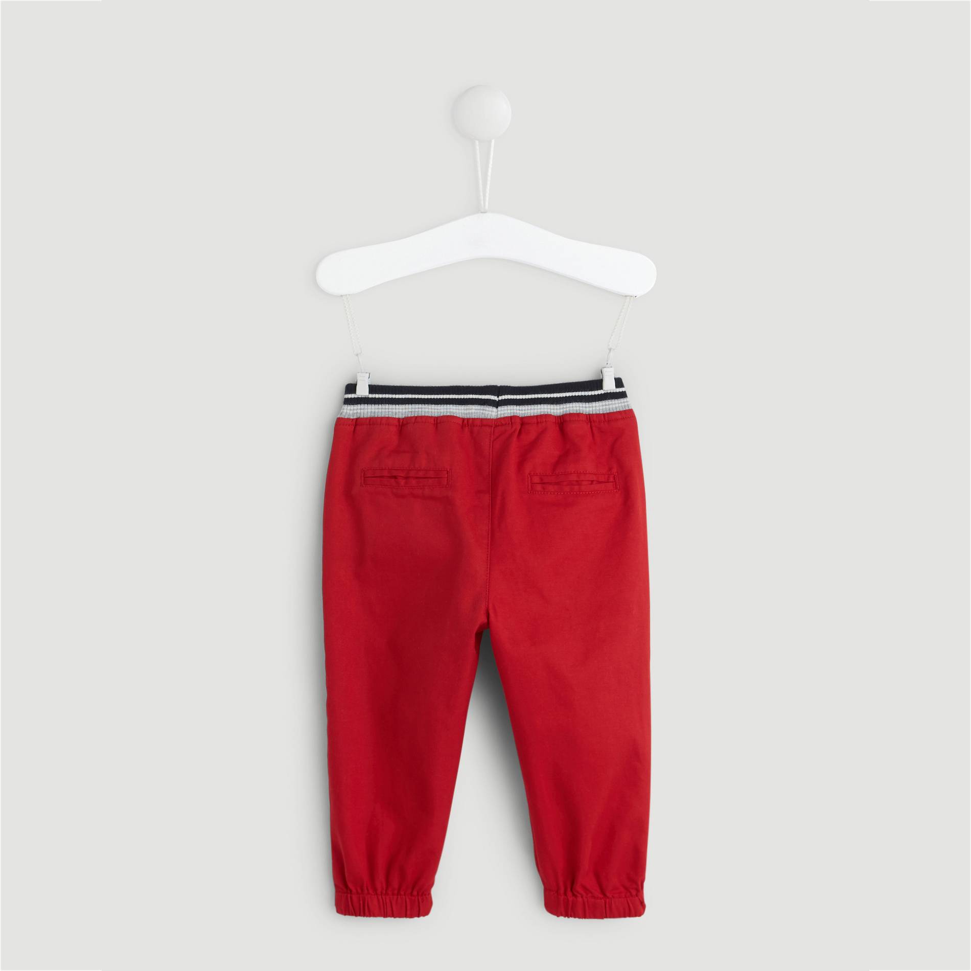 Pantalon twill rayé, Rouge, large image number 1.0