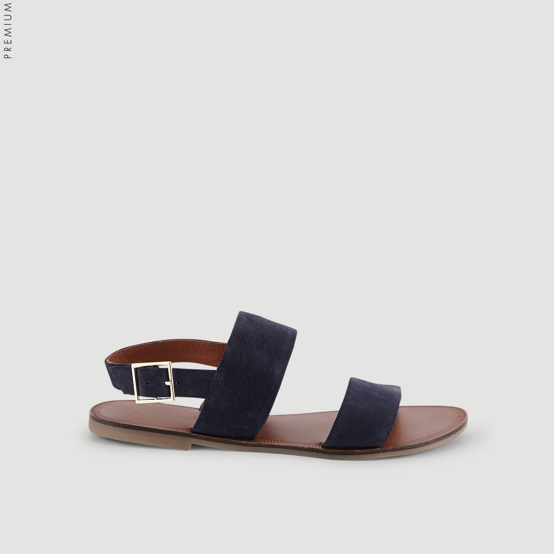 Sandales en cuir, Bleu marine, large image number 1.0