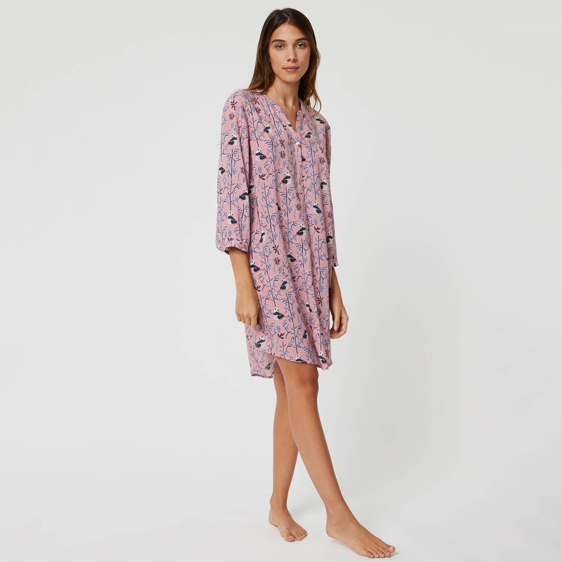 Chemise de nuit imprimee, Vieux rose, large image number 0