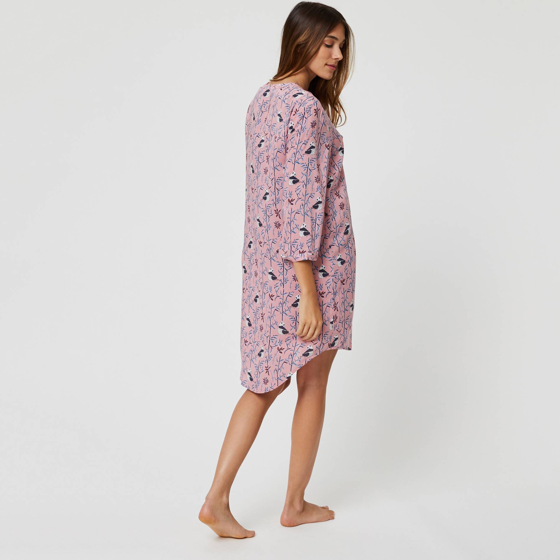 Chemise de nuit imprimee, Vieux rose, large image number 1