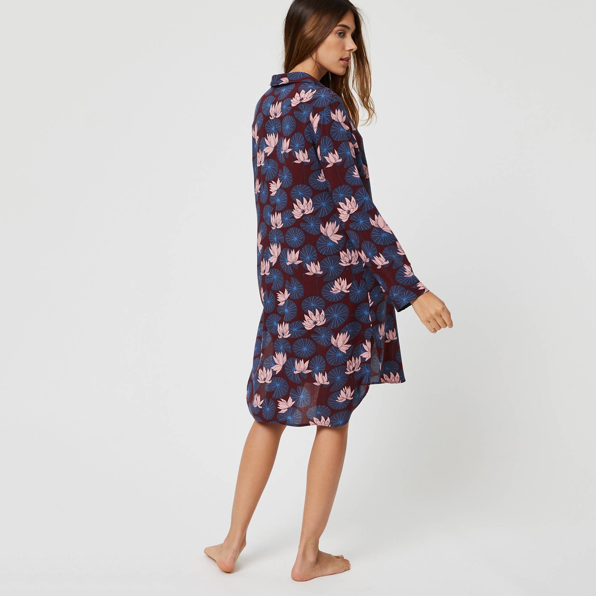 Chemise de nuit imprimee, Bordeaux, large image number 1