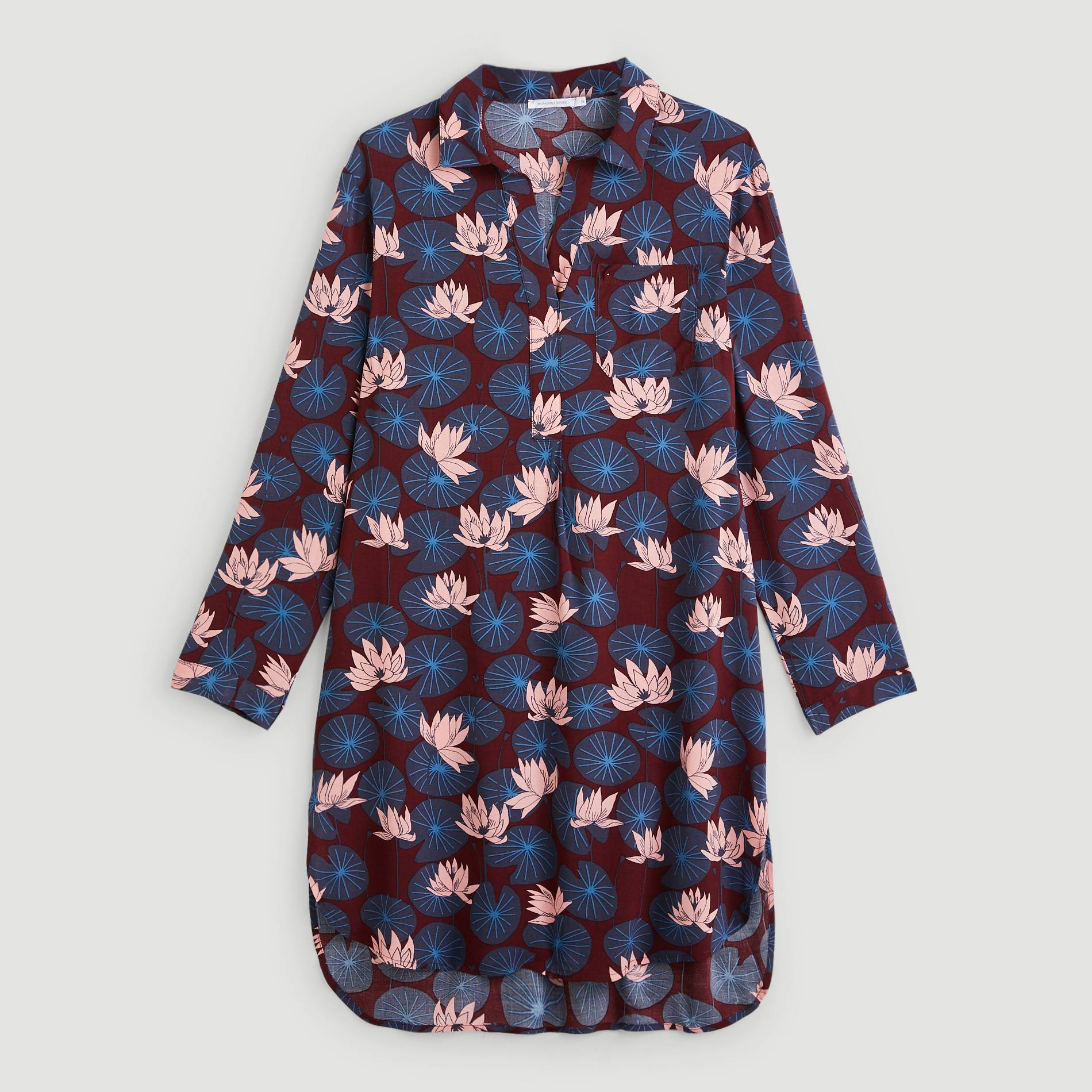 Chemise de nuit imprimee, Bordeaux, large image number 2