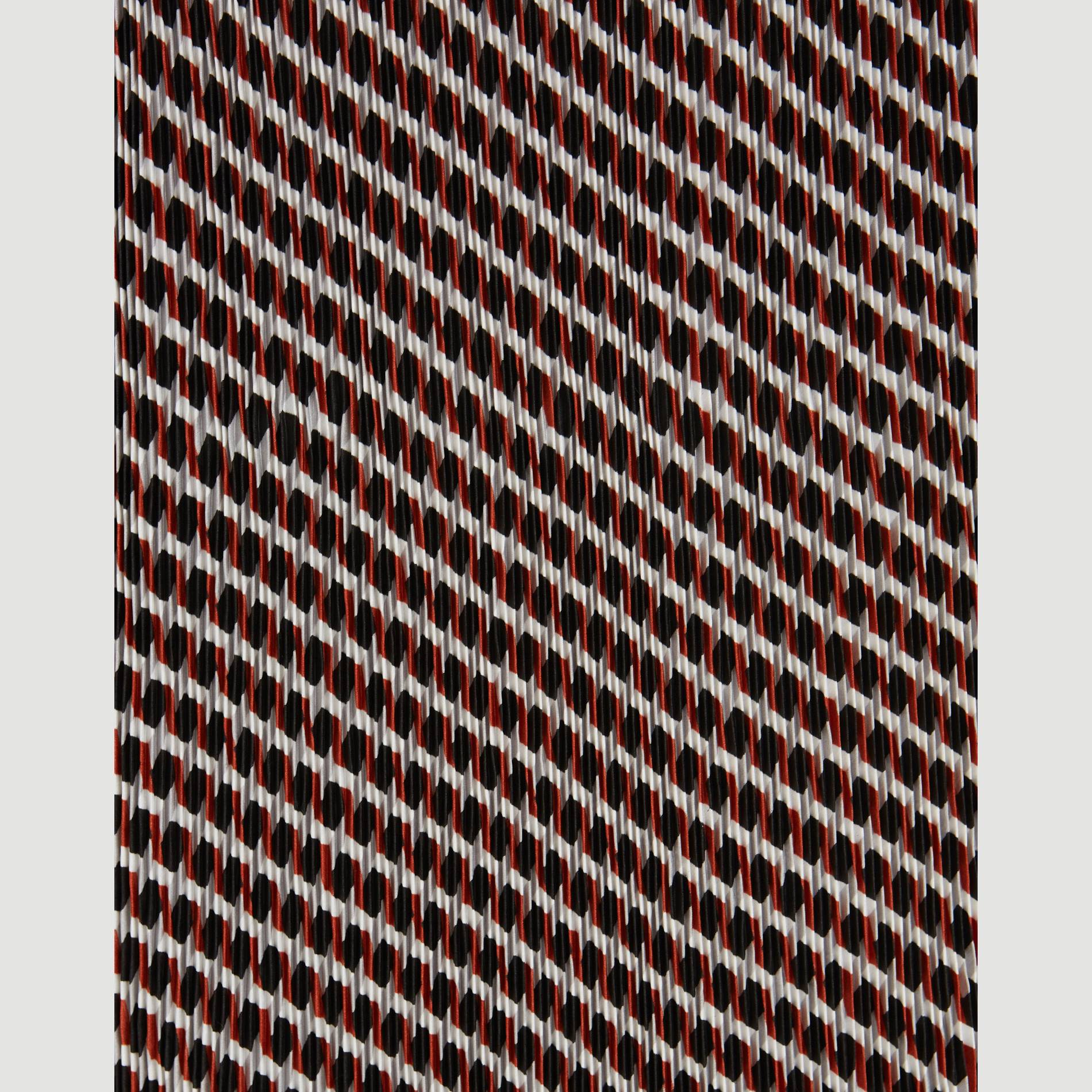 Carre plisse imprime geometrique, Noir, large image number 2