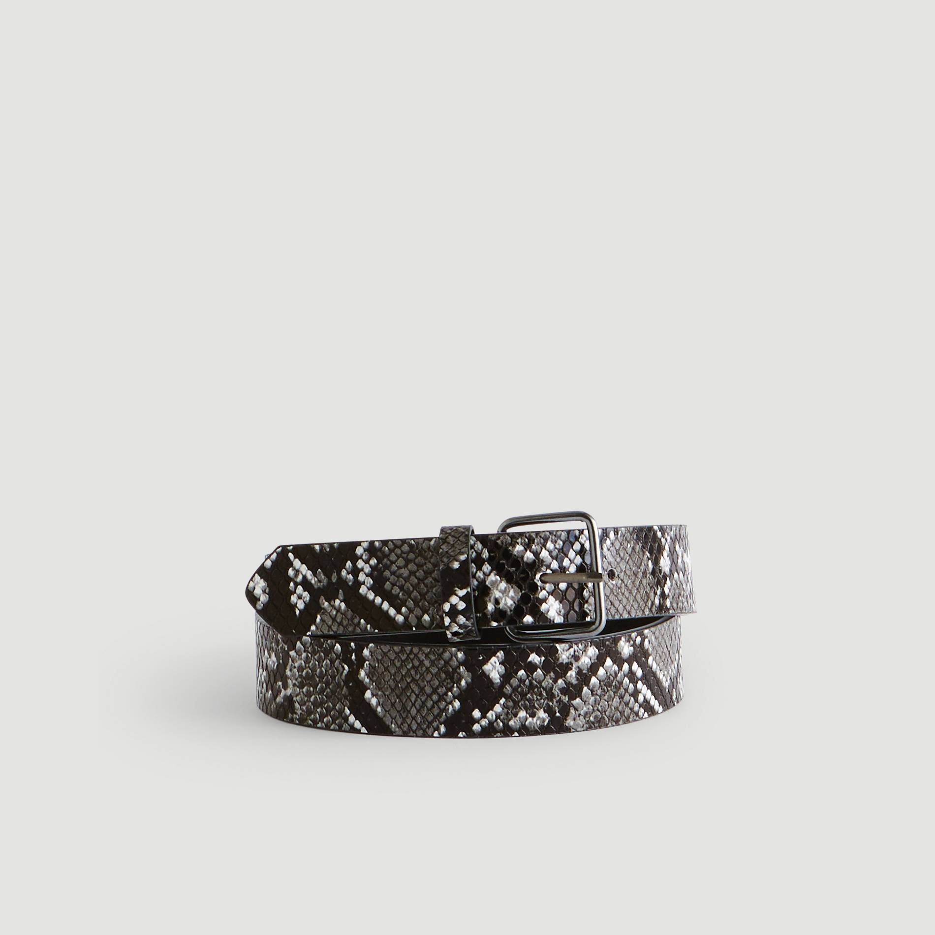 Ceinture a motif python, Noir, large image number 0.0