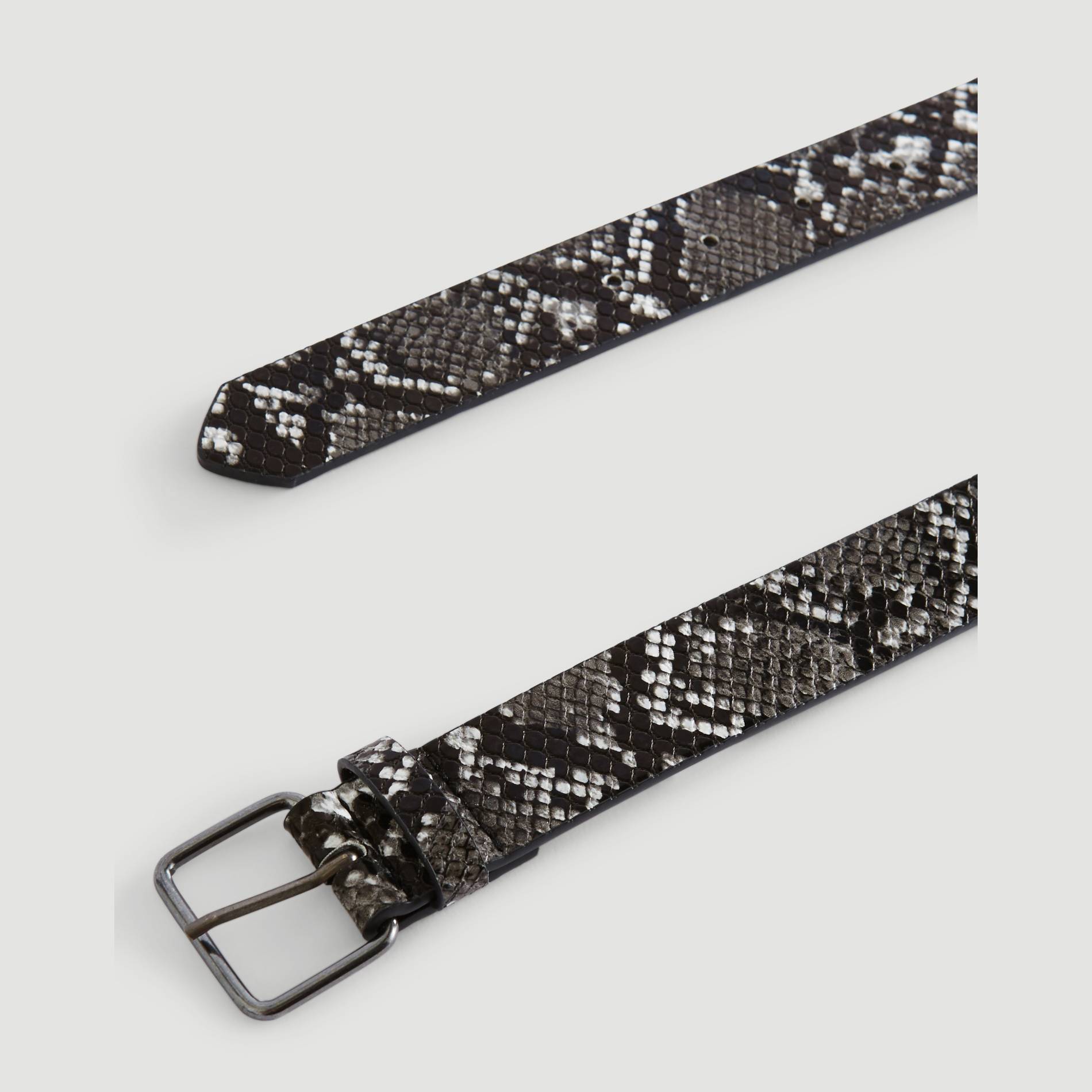 Ceinture a motif python, Noir, large image number 1