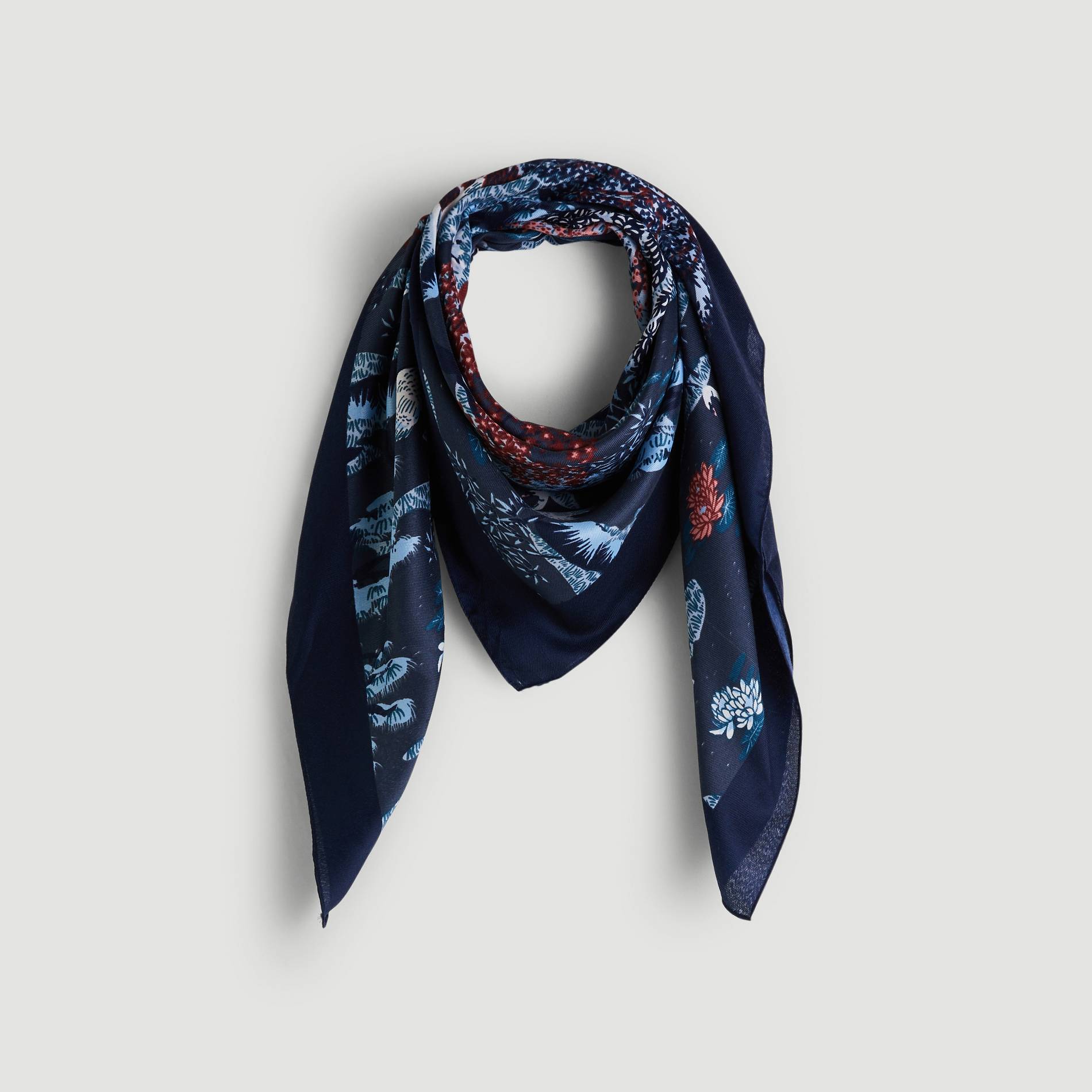 Carre imprime, Indigo, large image number 0