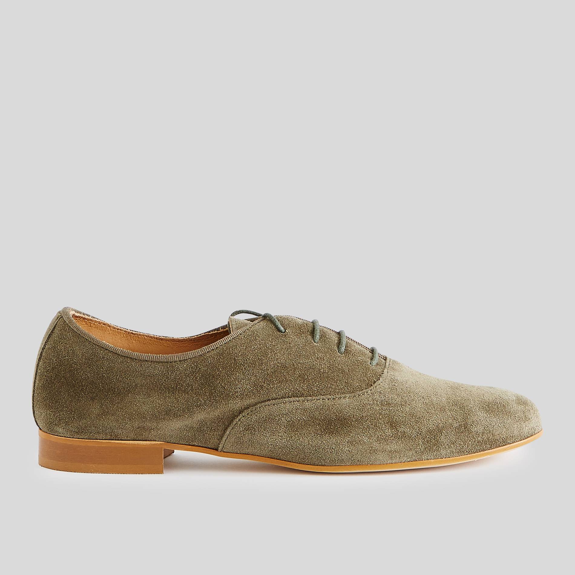 Derbies en cuir suédé, Kaki, large image number 0