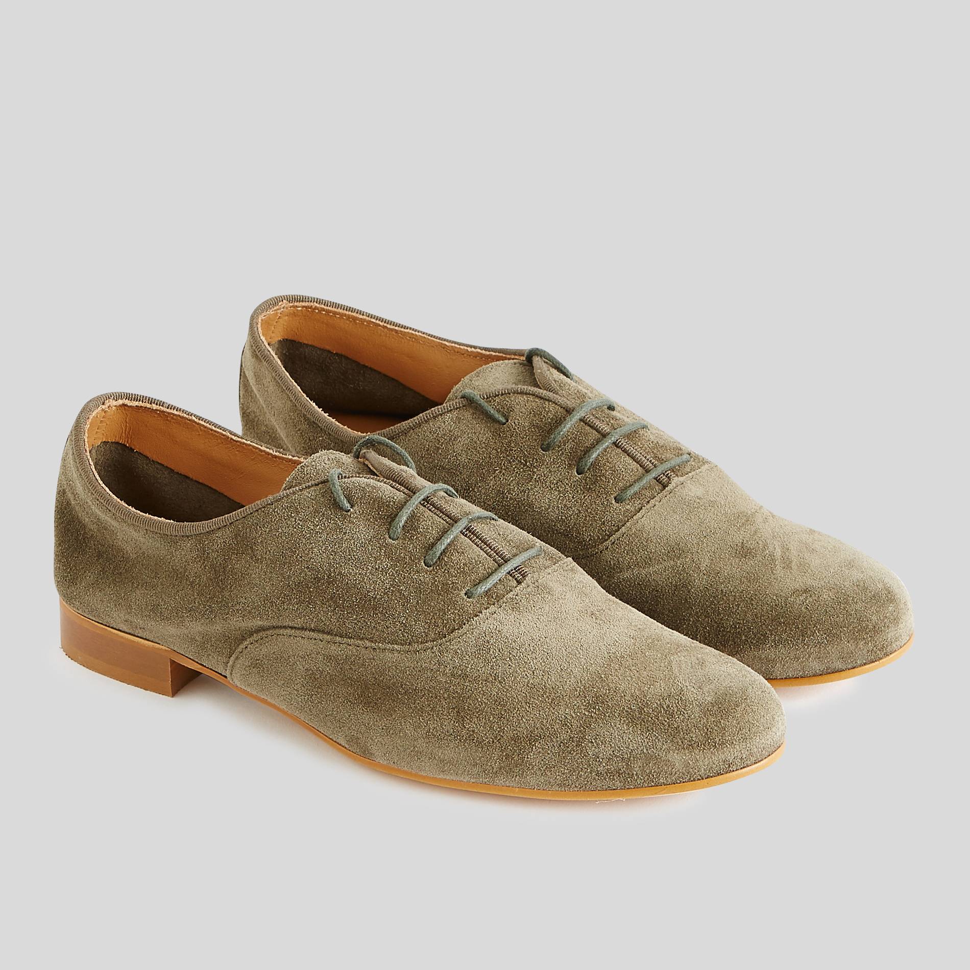 Derbies en cuir suédé, Kaki, large image number 1